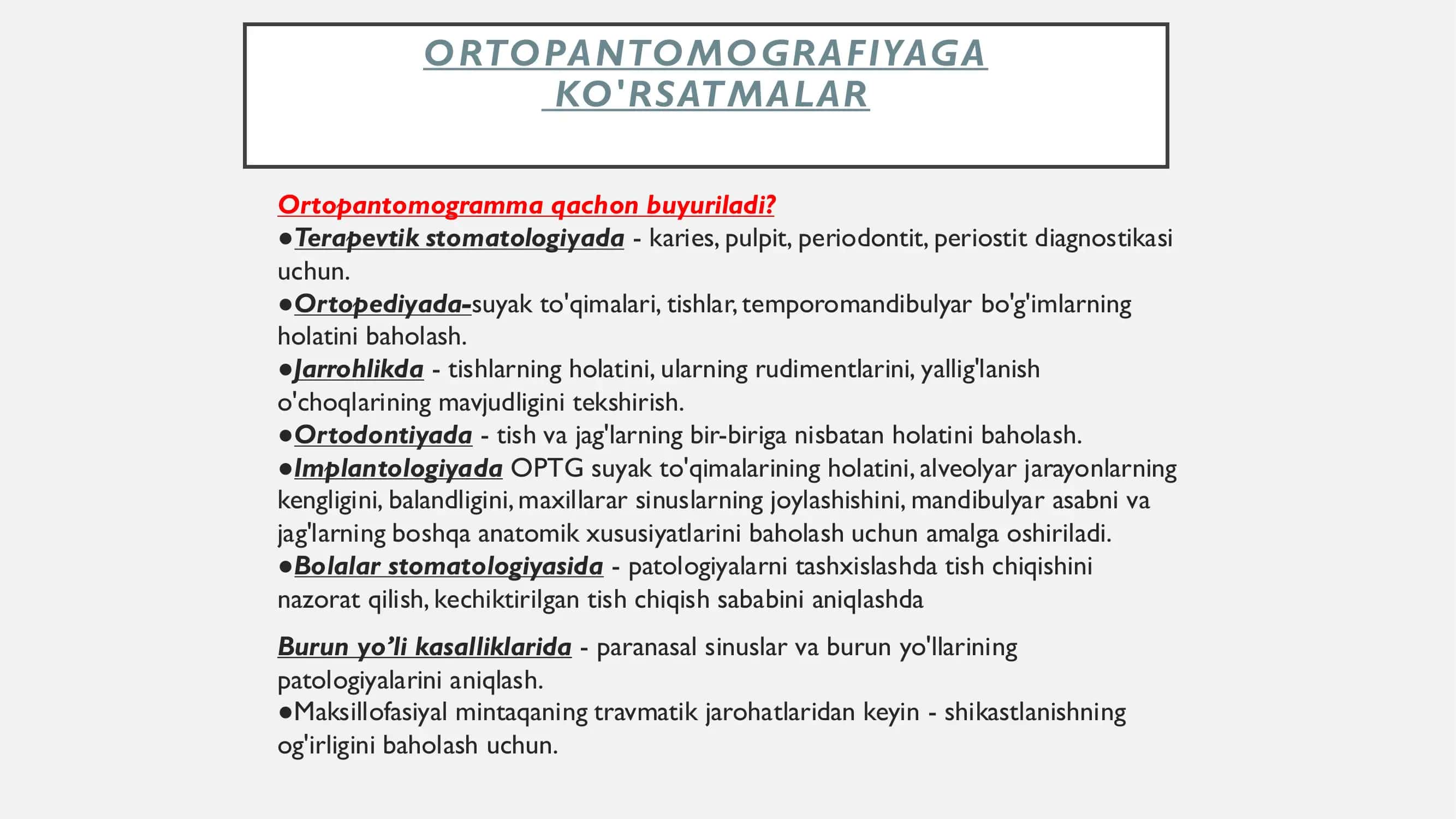 Temporamandibulyar bo'g'imning diagnostikasi uchun turli xil nurlanish usullarining qiyosiy tavsiflari 3