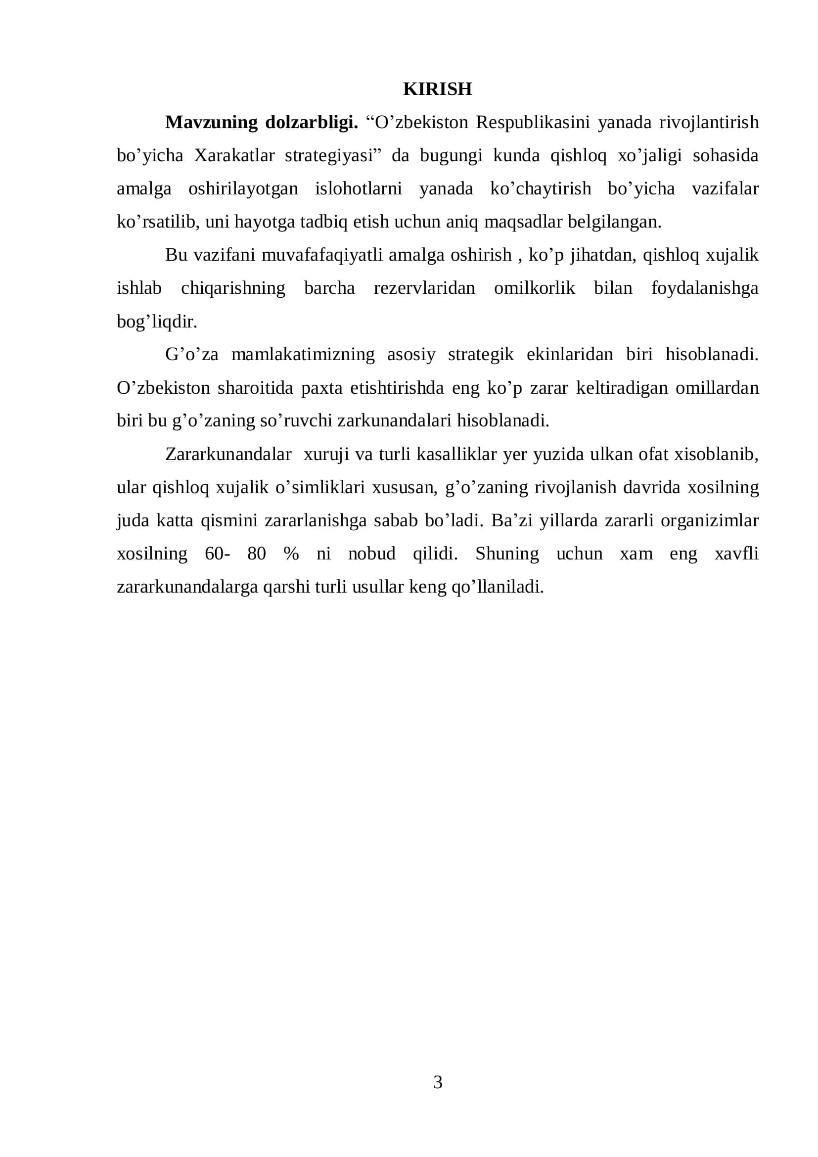 SO’RUVCHI ZARARKUNANDALARI: TURLAR TARKIBI, BIOLOGIYASI, OLDINI OLISH VA QARSHI KURASH 3
