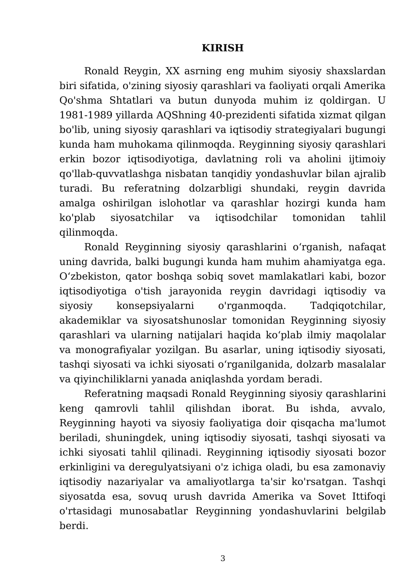 Ronald Reyginning siyosiy qarashlari 3