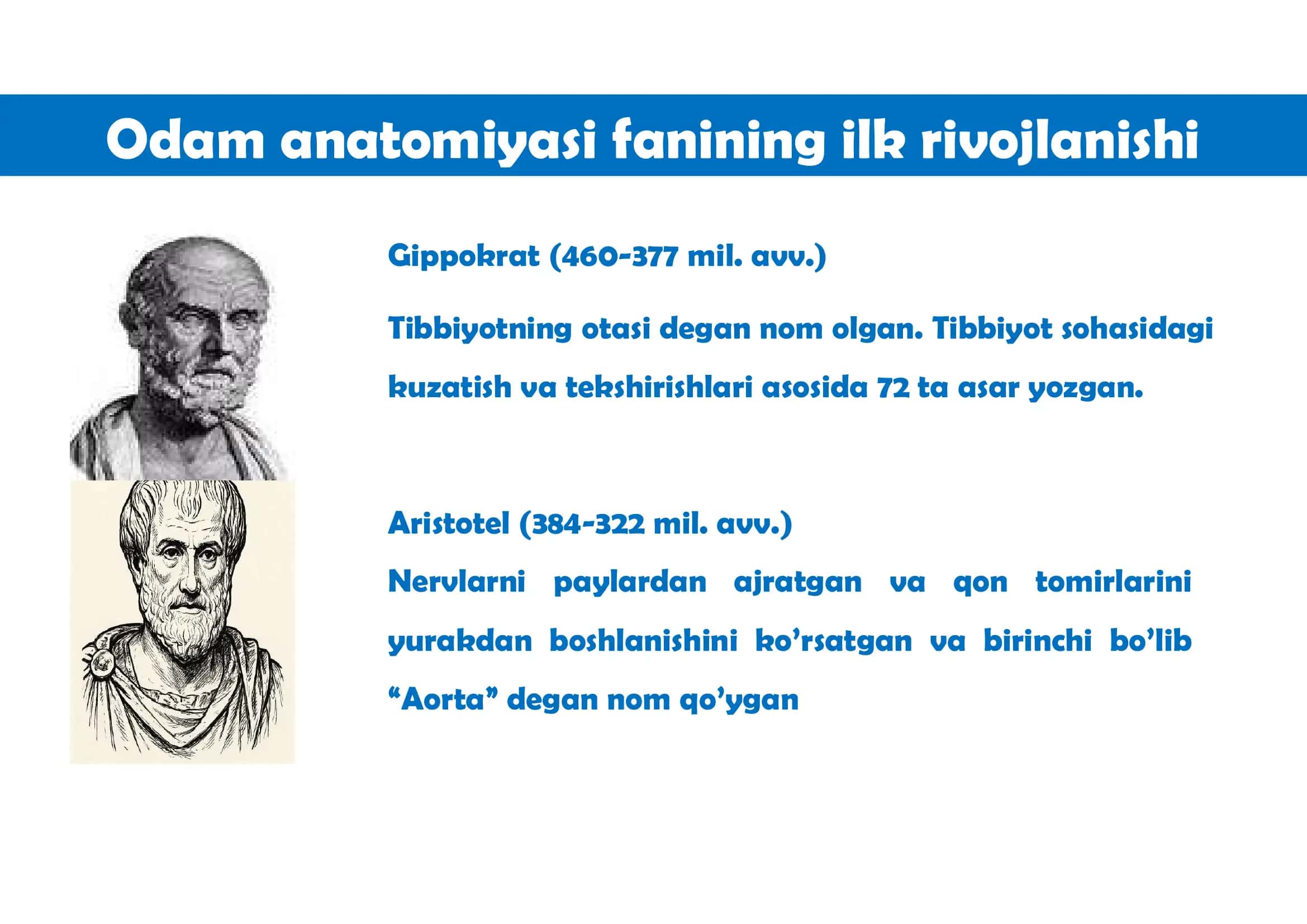 Anatomiya moduliga kirish. Anatomiyani o‘rganish usullari. Sathlar haqida tushuncha.  Suyaklar tuzilishini umumiy tamoyillari. Umumiy osteologiya. Skelet haqida umumiy tushuncha. Umurtqa pog‘onasi. Umurtqalar. 3