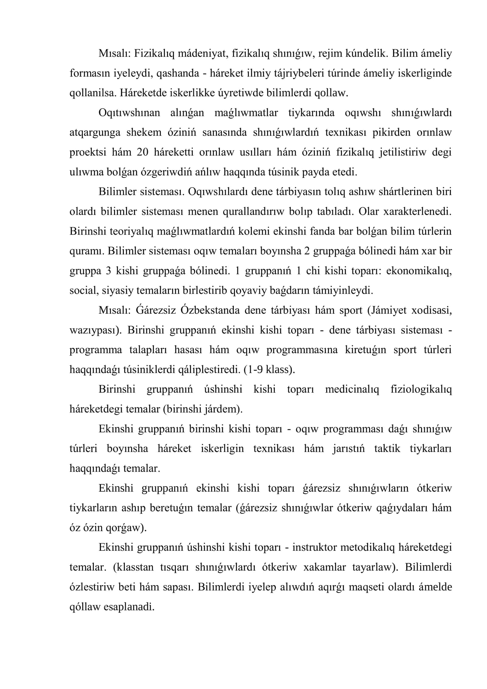 Dáslepki úyretiwde qollanılatuǵın qural hám usıllar 3
