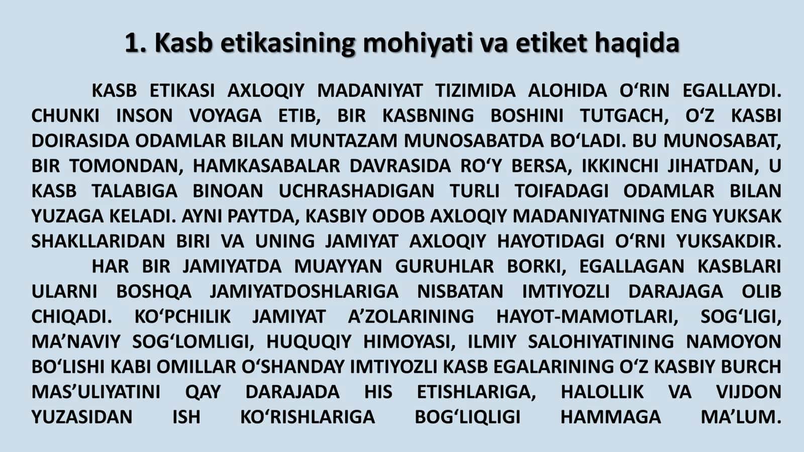 KASB ETIKASI VA UNING O’ZIGA XOS XUSUSIYATLARI 3
