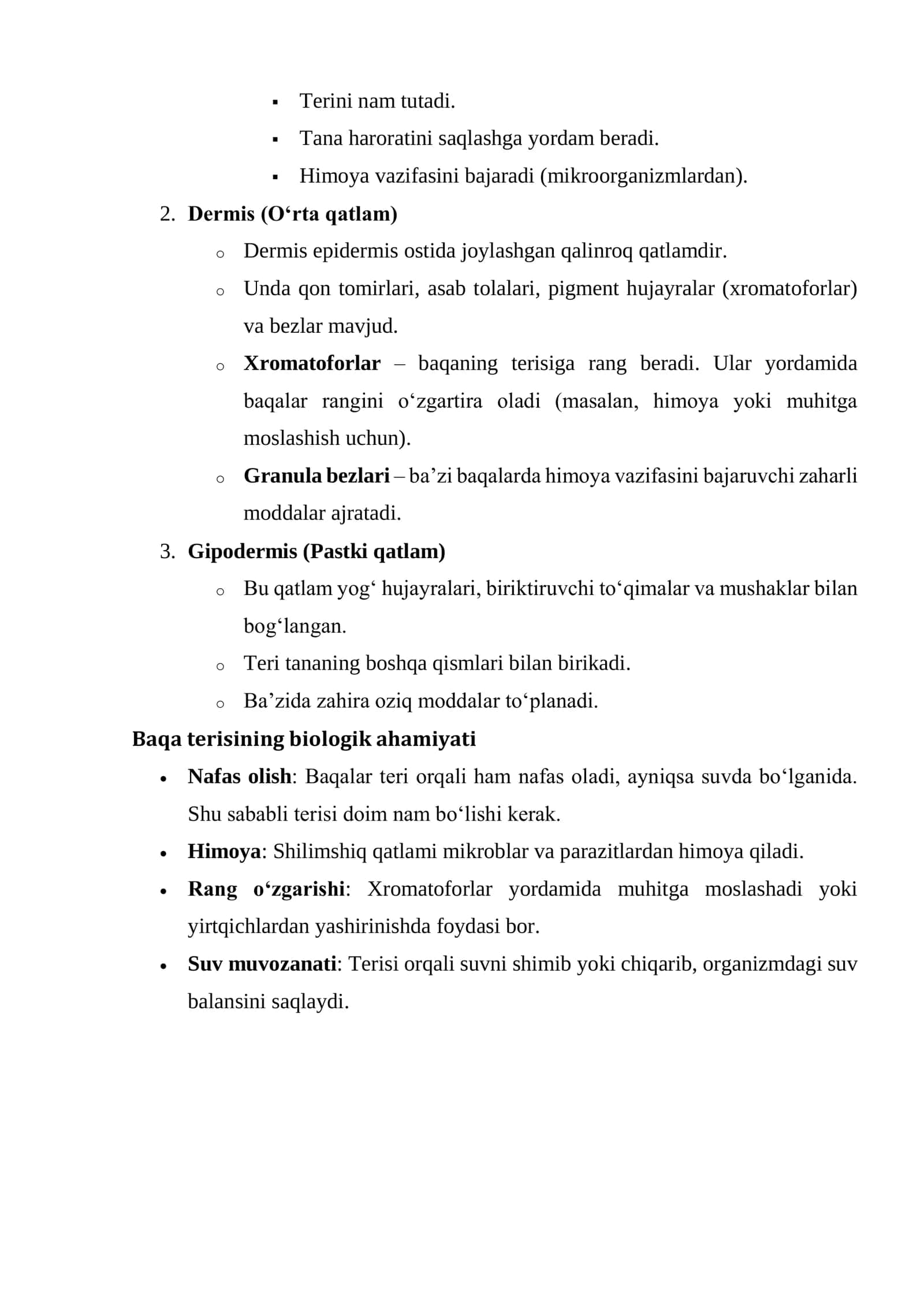 Teri va skelet sistemasining ontofilogenezini o‘rganish (baliq va baqa misolida) 3
