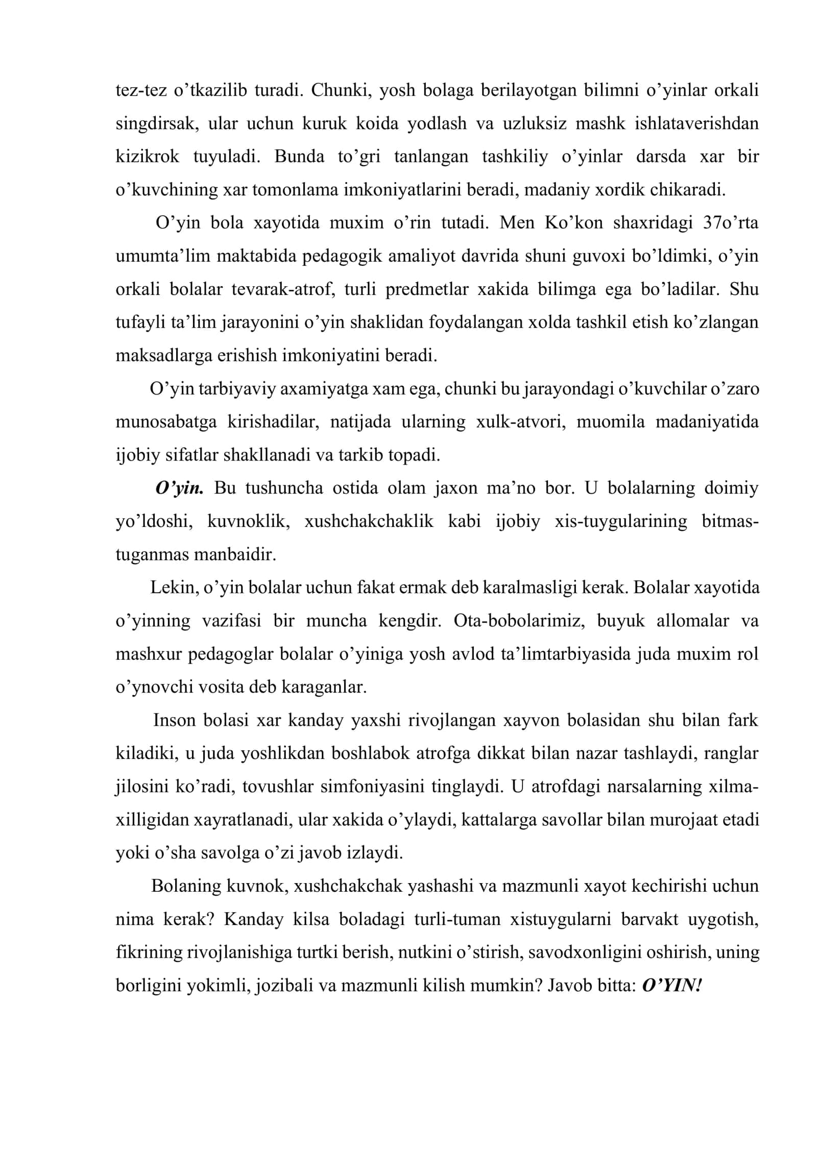 O’zbek xalq o’yinlaridan foydalanib o’quvchi yoshlarning irodaviy sifatlarini shakllantirish 3