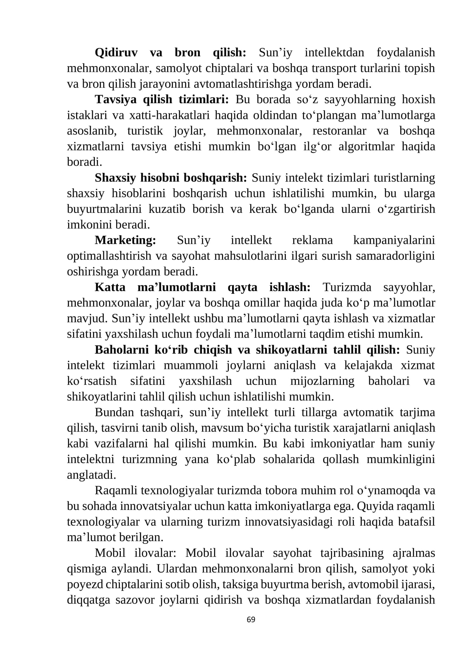 Sun’iy intelekt va Raqamli Texnologiyalar Turizmda 3