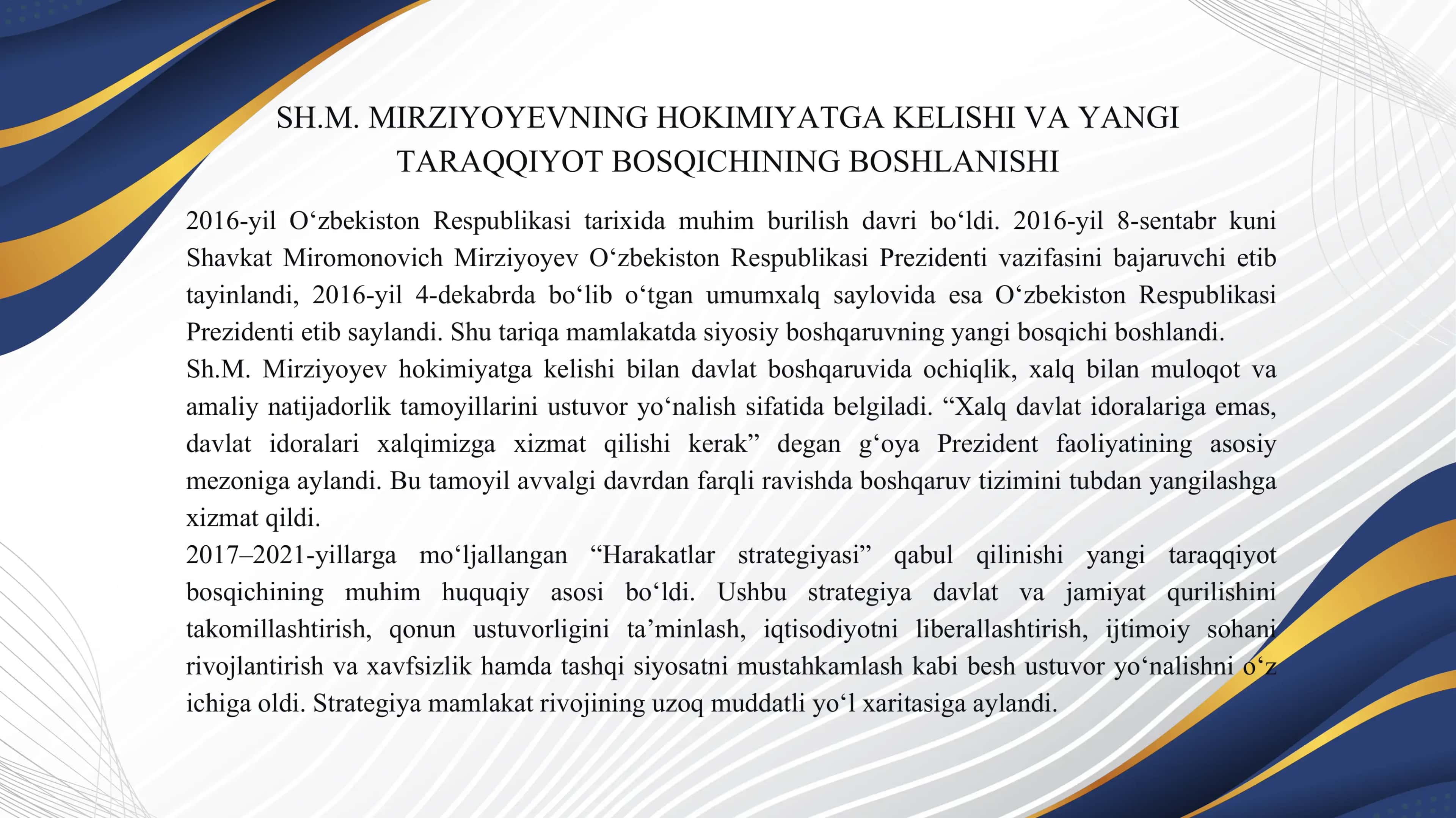 Sh.M.Mirziyoyev-O’zbekistonning novator rahbari 3