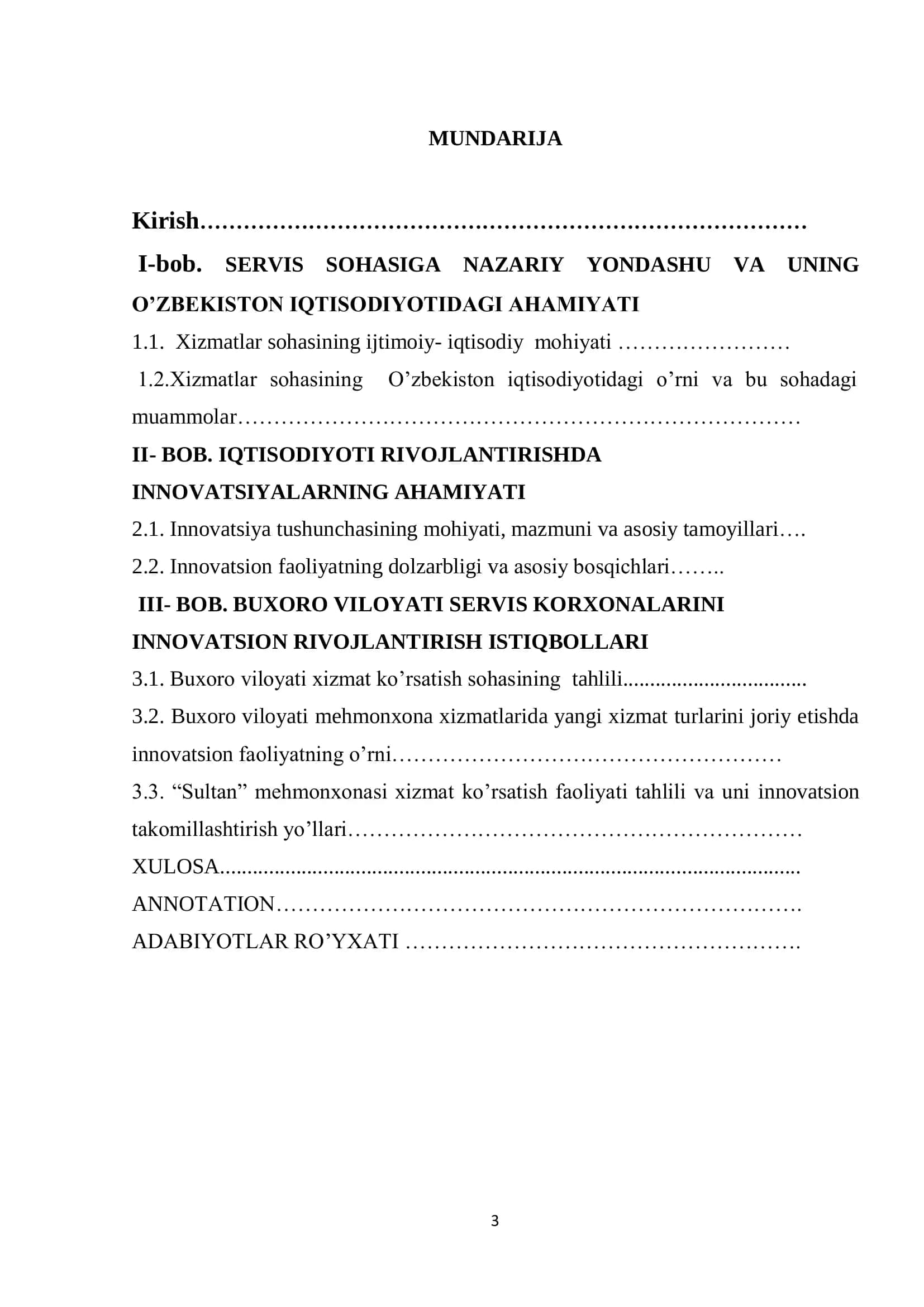 Buxoro viloyatida servis korxonalarini innovatsion rivojlantirish istiqbollari 3