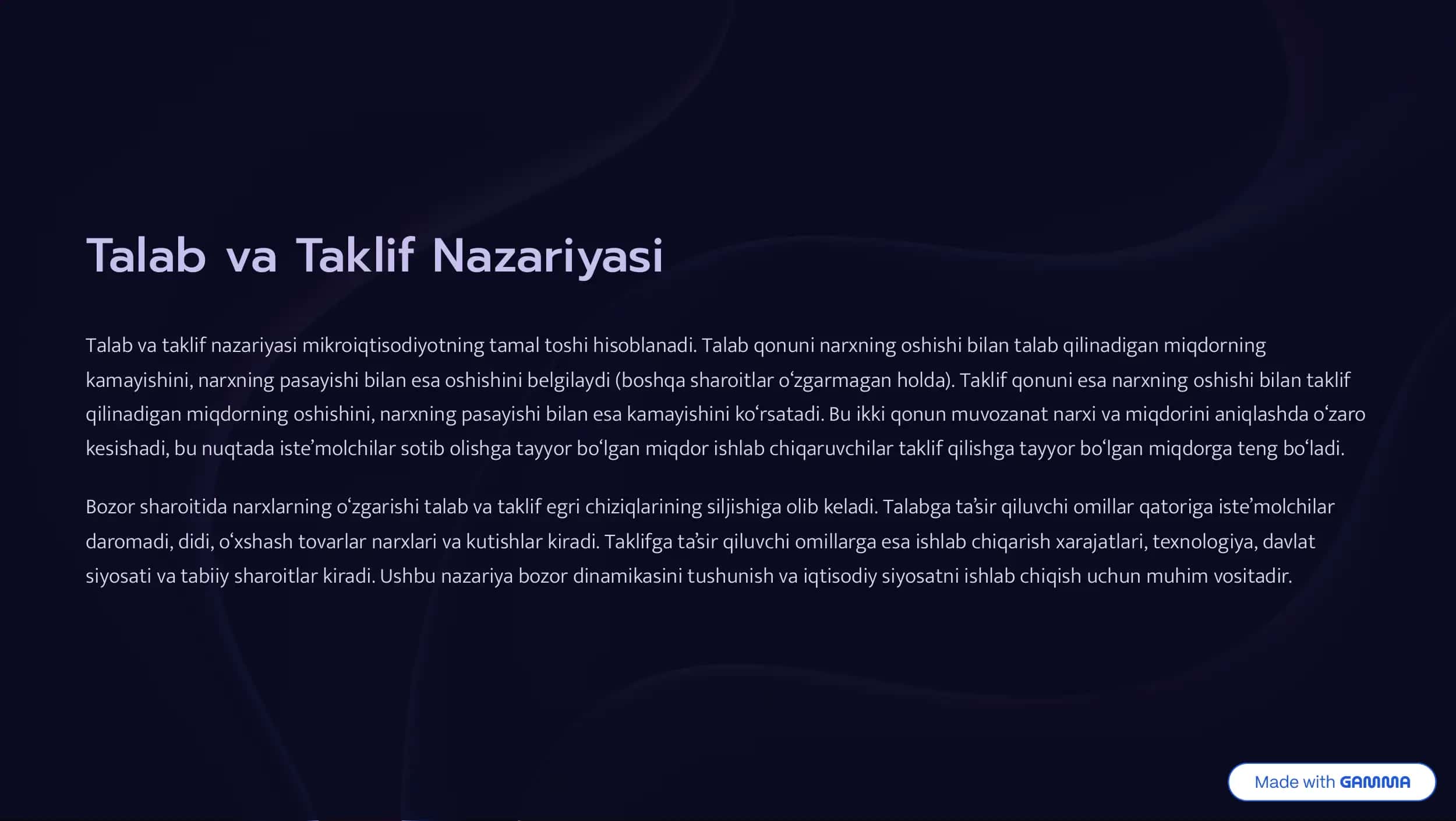Raqobatning Turli Ko'rinishlari va Narx Shakllanishi 3