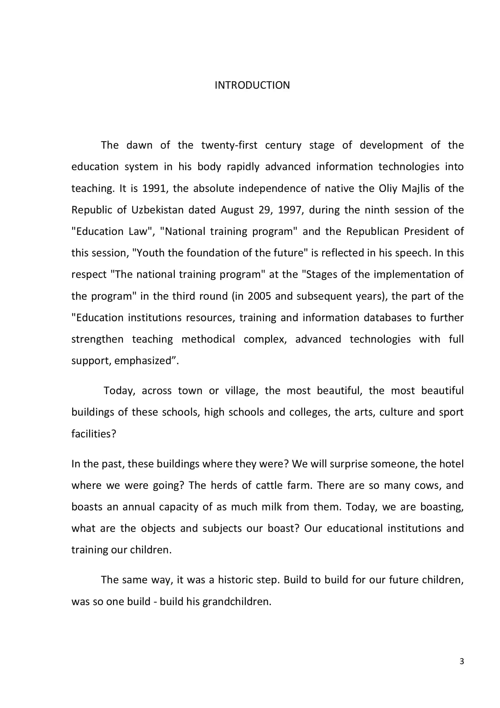 QUALIFICATION PAPER "The analysis of the issues and drawing classes are taught in secondary schools" 3