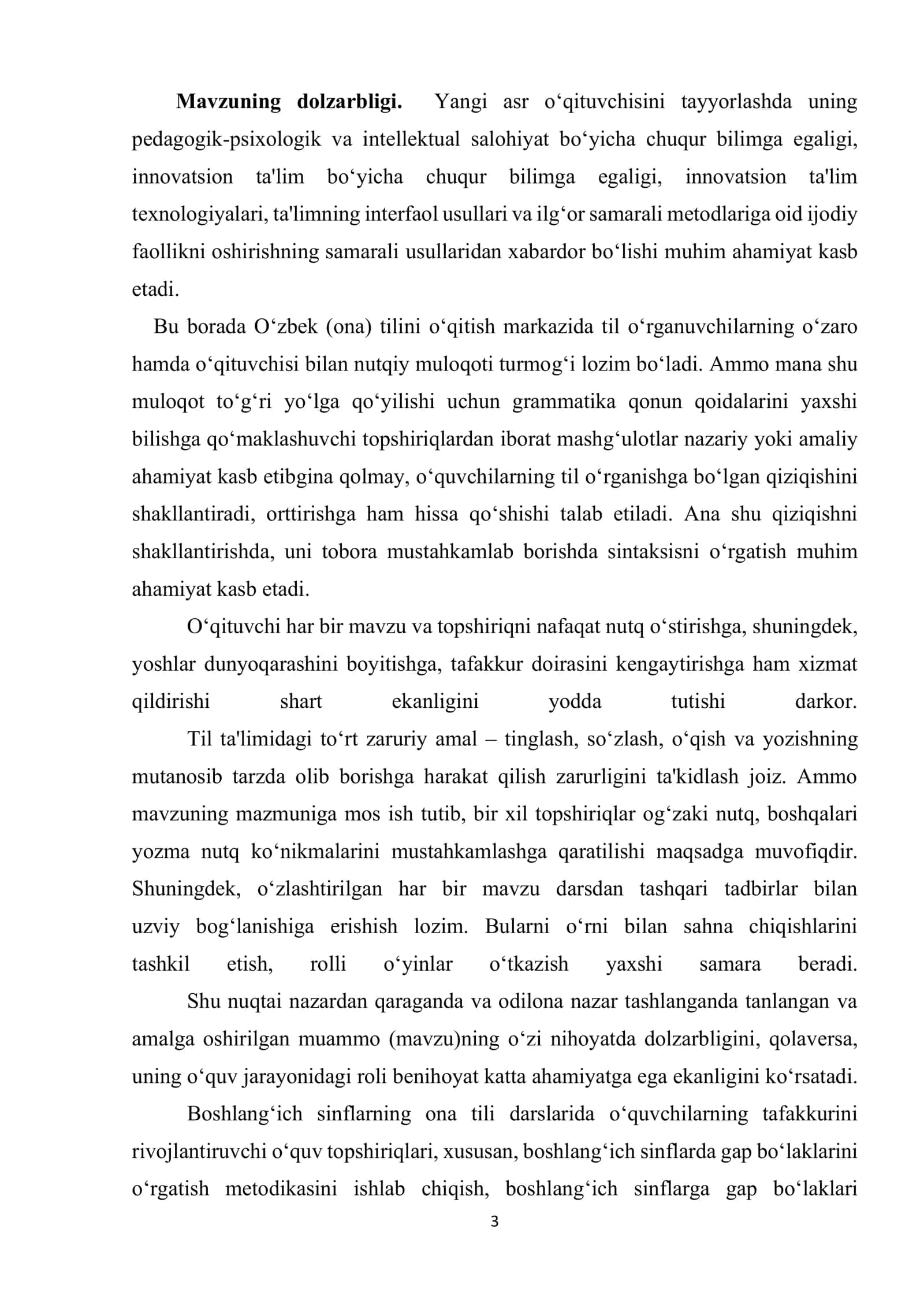 Boshlang‘ich sinflarda “gap bo‘laklari” mavzusida turli matodlardan foydalanish 3