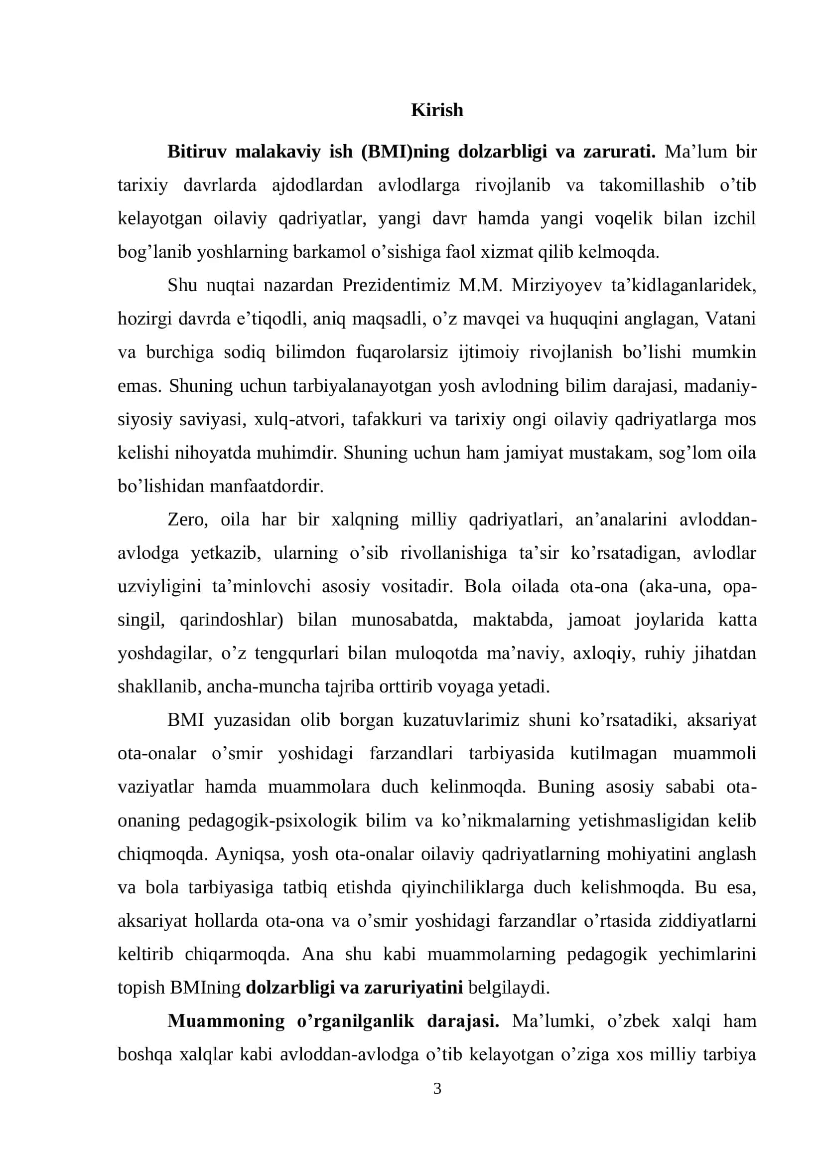 O’SMIR SHAXSINING SHAKLLANISHIDA OILAVIY QADRIYATLARNING O’RNI 3