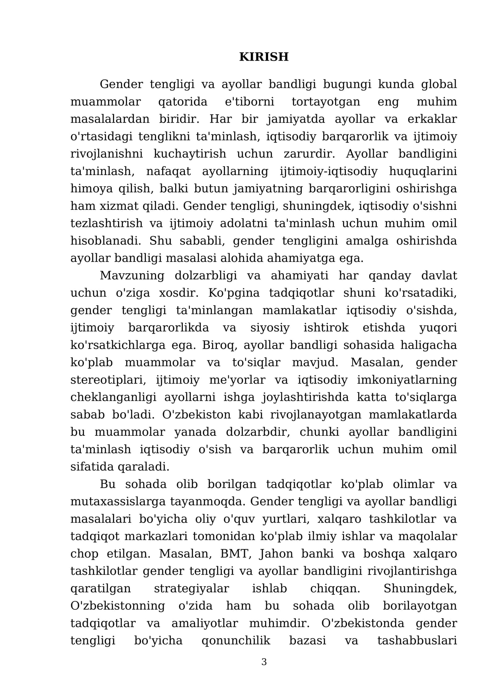 Gender tengligi va ayollar bandligi 3