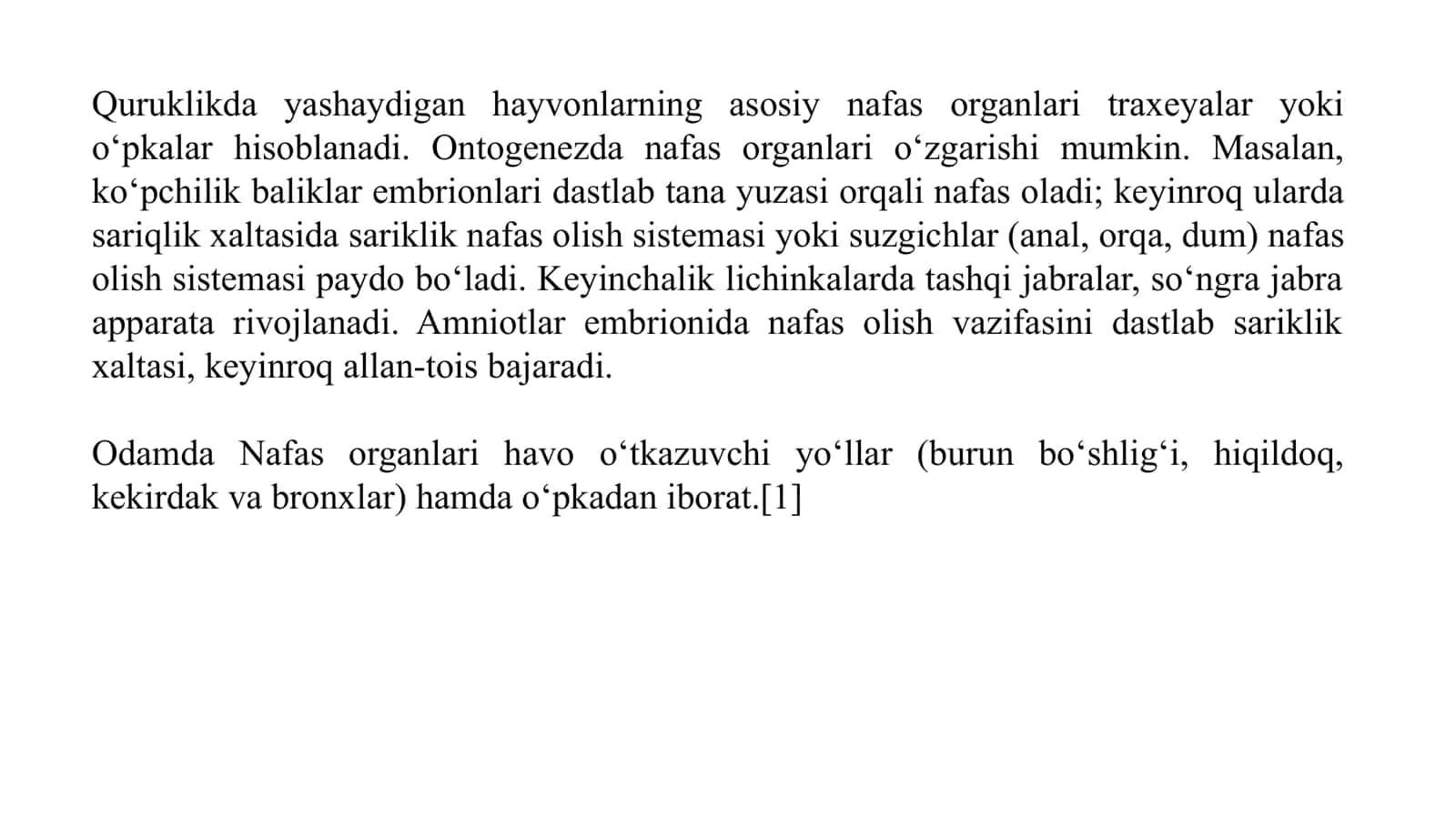 Nafas yo‘llariga kiruvchi a‘zolarni tuzilishi, joylashishi 3