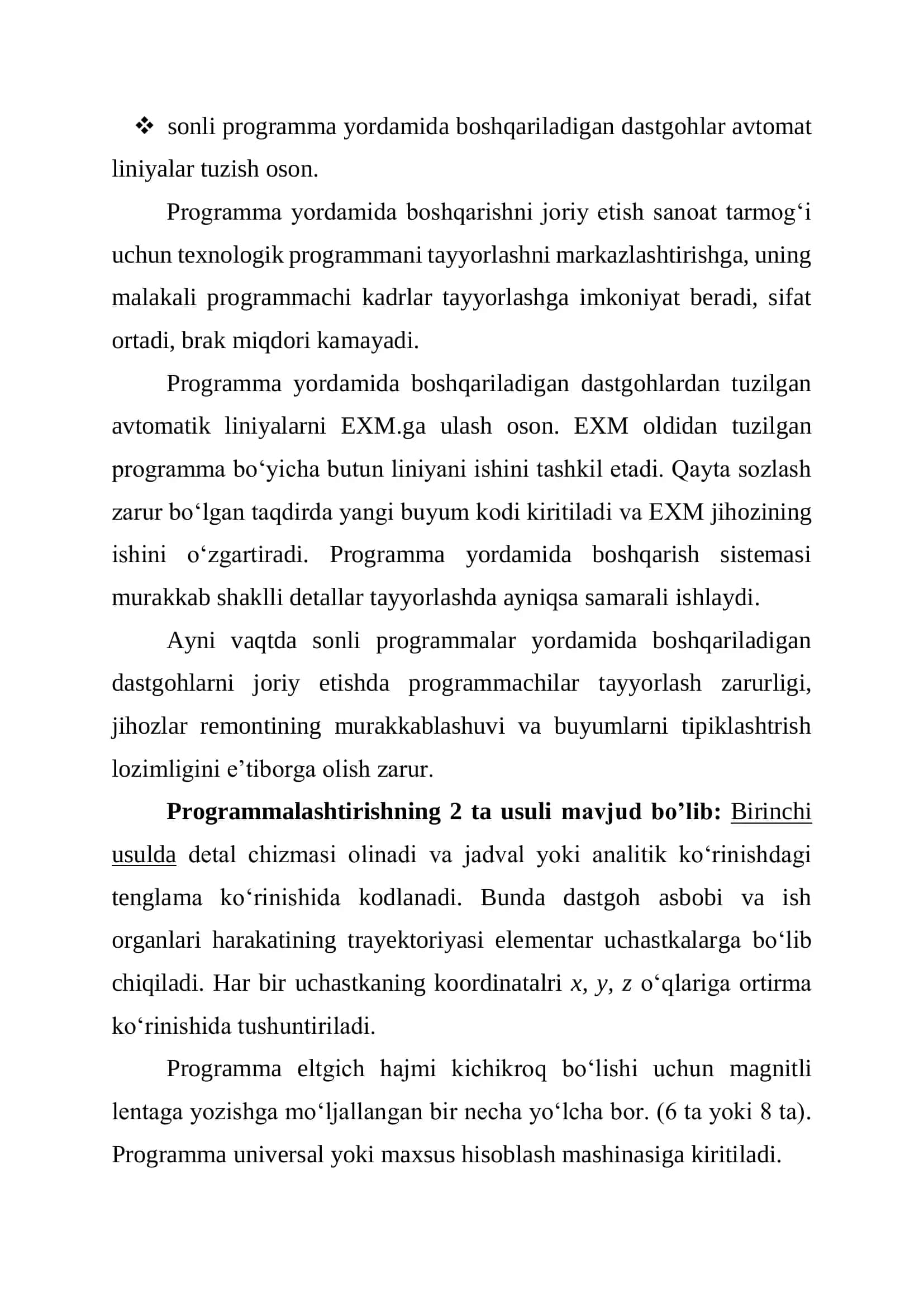 Dastgohlar va dasturiy boshqaruv tizimlari 3