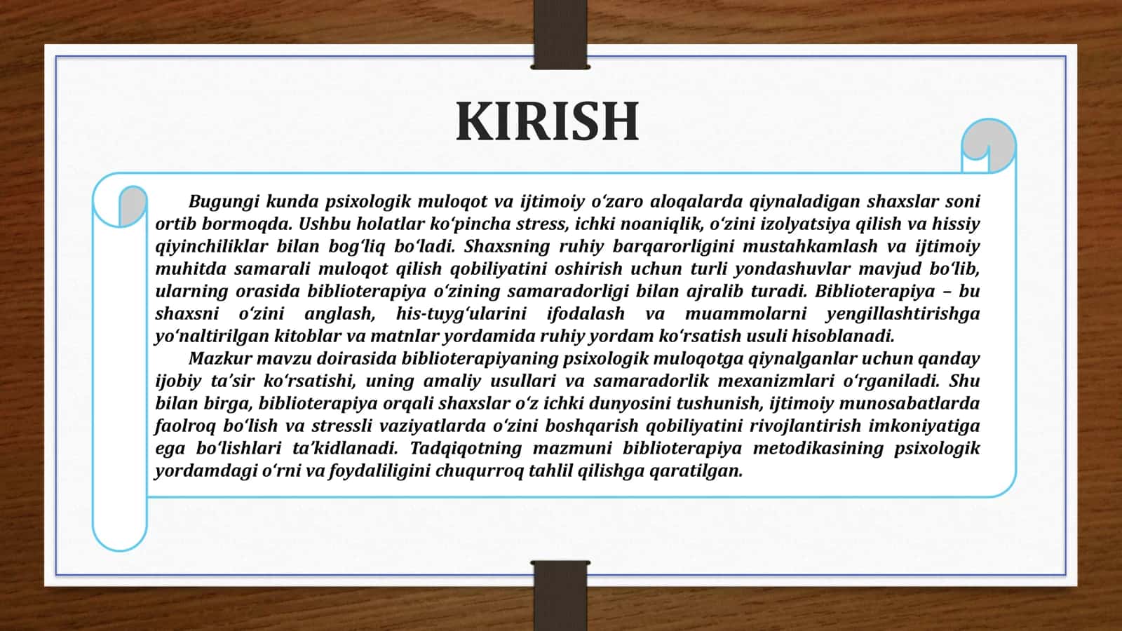 BIBLEOTERAPIYA PSIXOLOGIK MULOQOTGA QIYNALGANLAR UCHUN 3