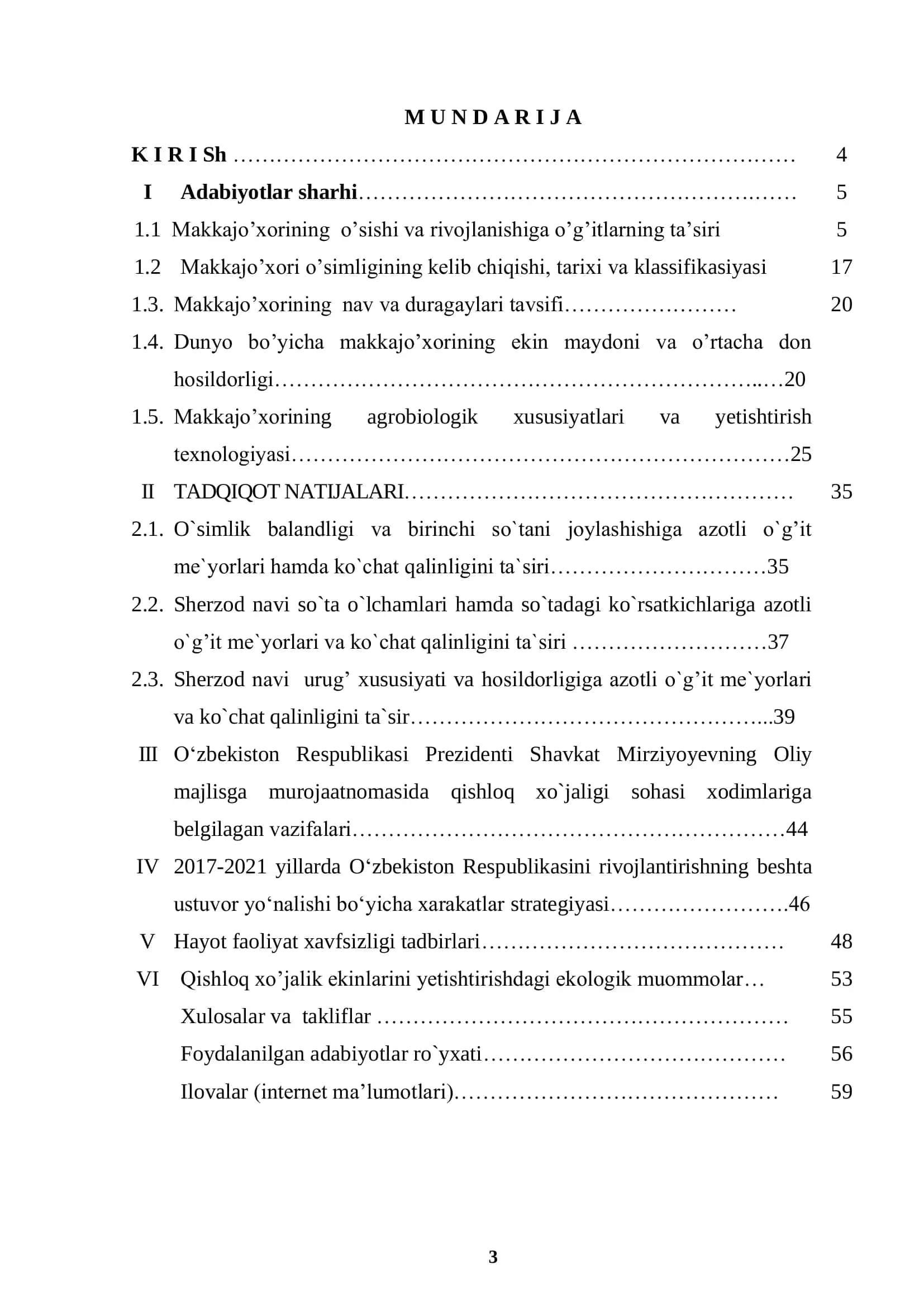 Makkajo’xorining o’sishi va rivojlanishiga azotli 3