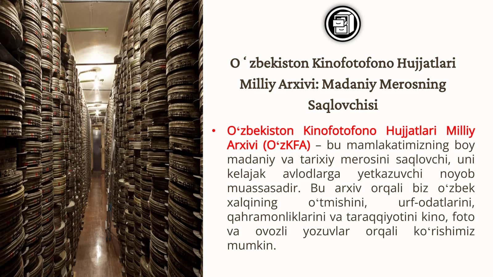 Oʻzbekiston Kinofotofono Hujjatlari Milliy Arxivi 3