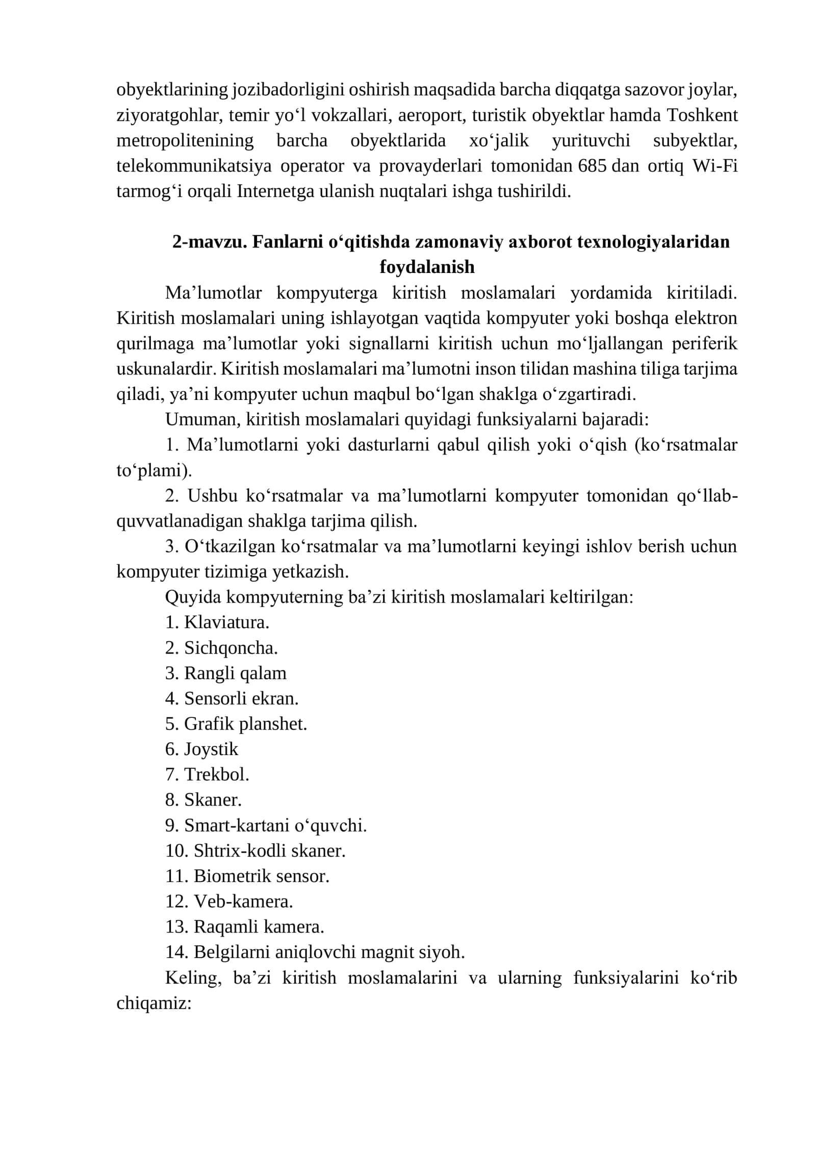 Ta’lim tizimida axborot va kommunikatsiya texnologiyalarining o‘rni. Fanlarni o‘qitishda zamonaviy axborot texnologiyalaridan foydalanish 3