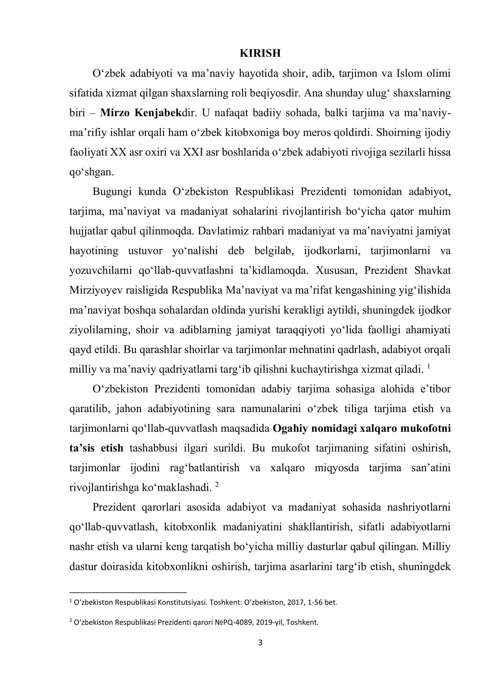 "MIRZO KENJABEK SHE'RIYATI TARJIMALARI" 3