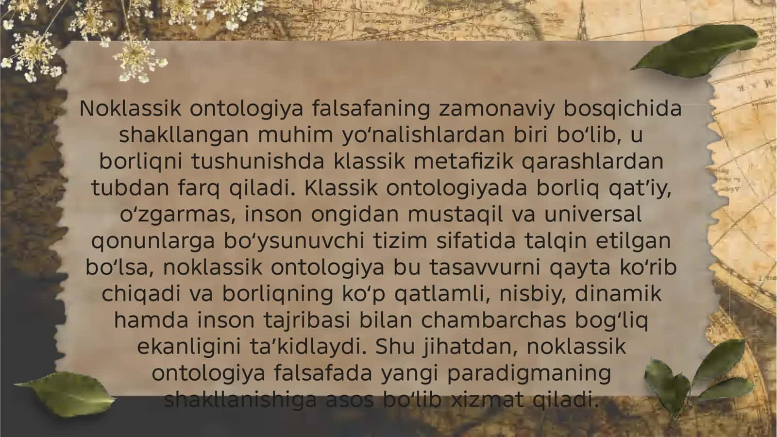 Noklassik ontologiyaning yo’nalishlari va mohiyati 3