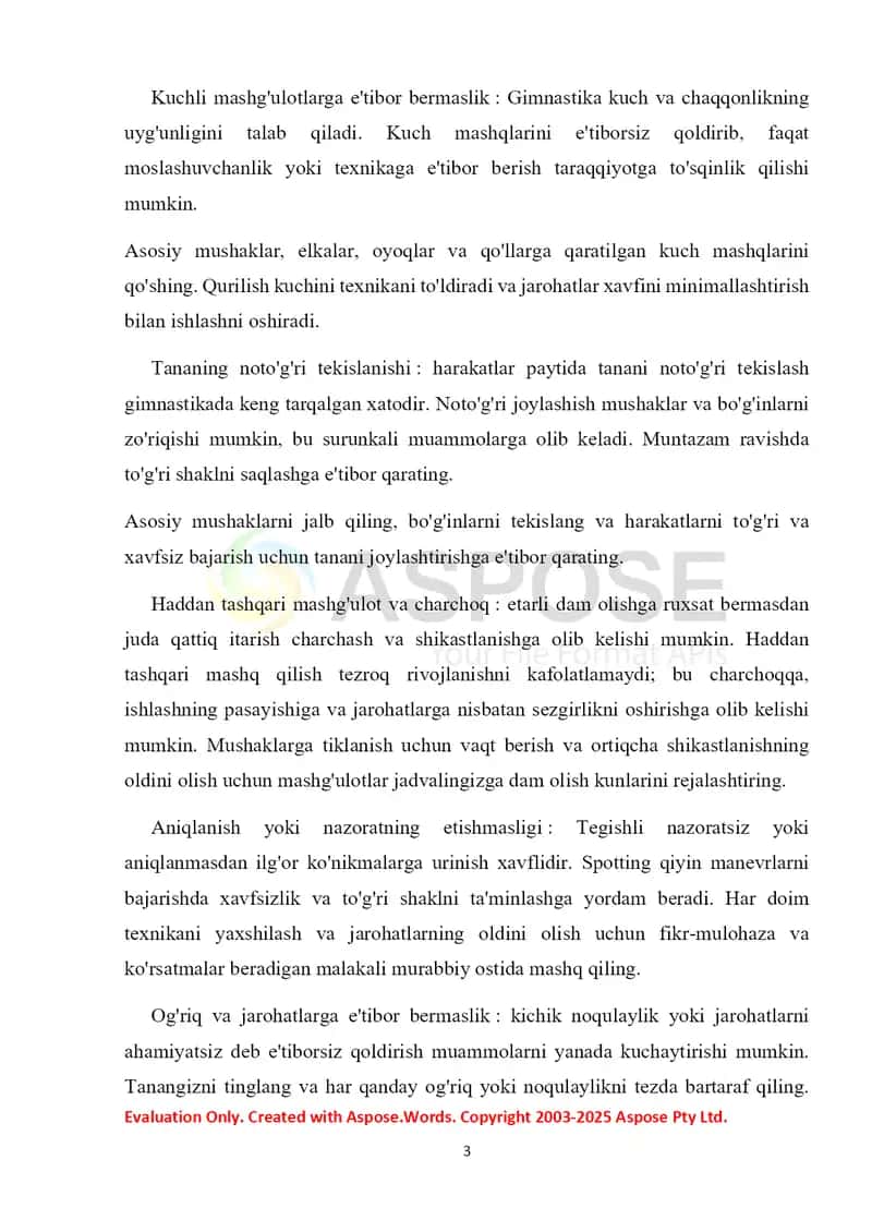 GIMNASTIKADA TEXNIK XATOLAR VA ULARNI TUZATISH 3