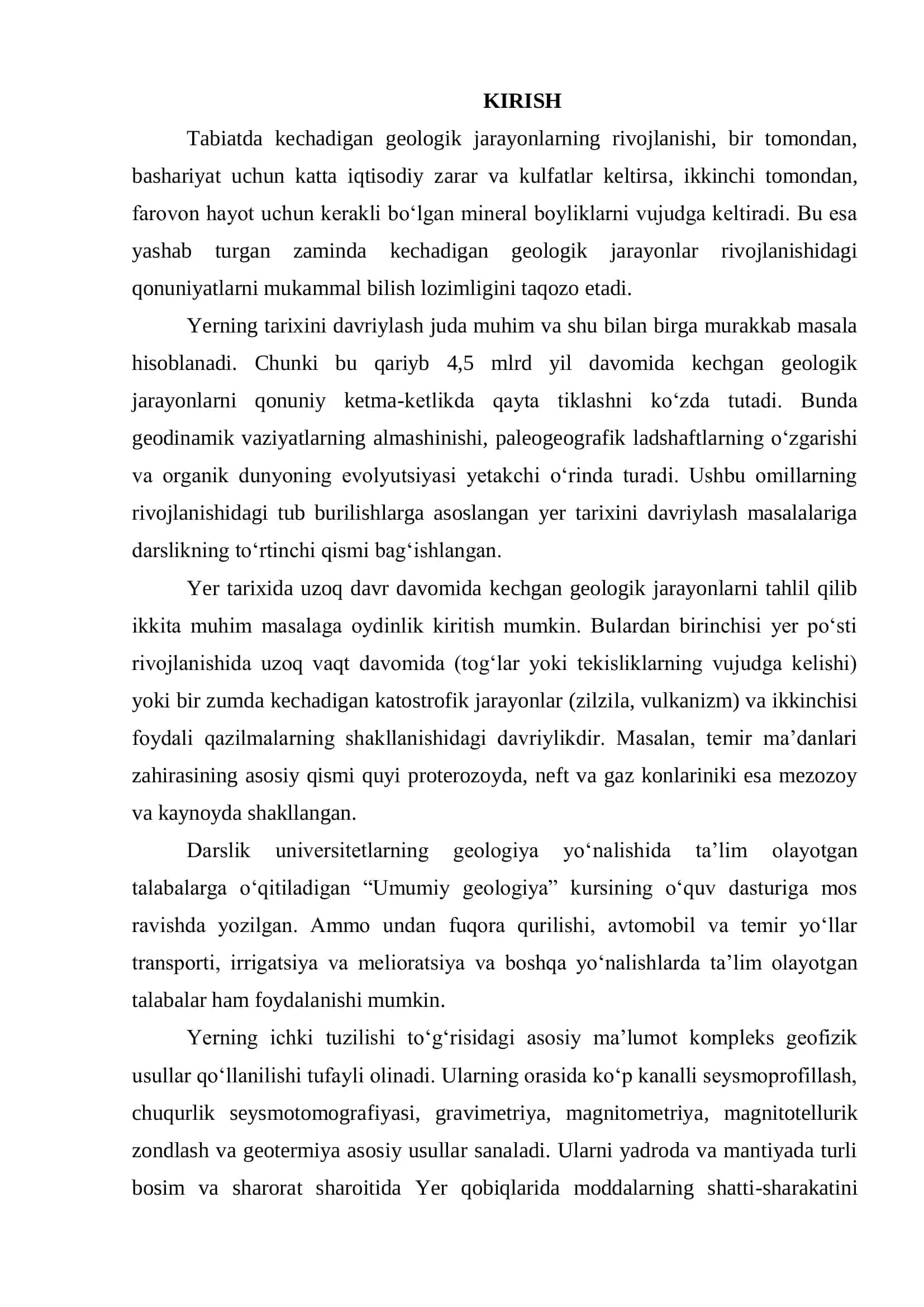 KURS ISHI Umumiy va tarixiy geologiya 3