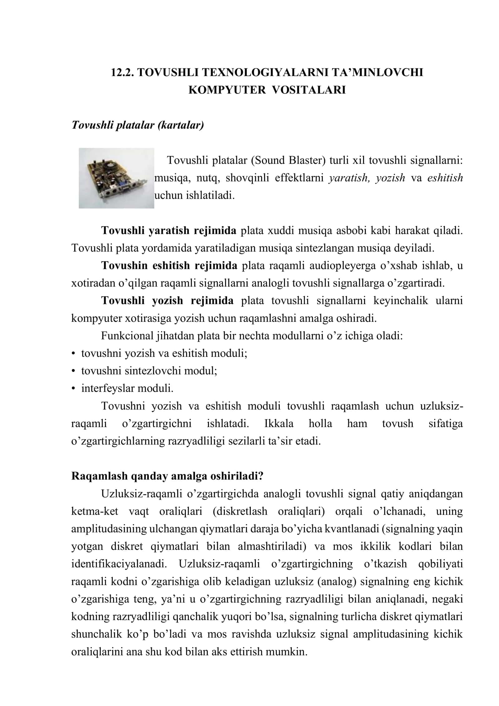 KOMP`YUTER AUDIOSISTEMASI 3