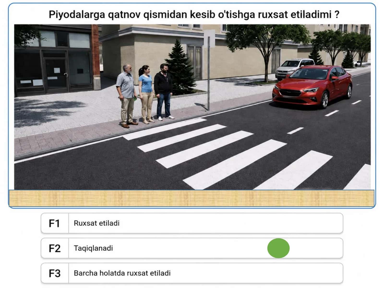 Pravat testi nazariy qismi tushish extimoli yuqori testlar 3