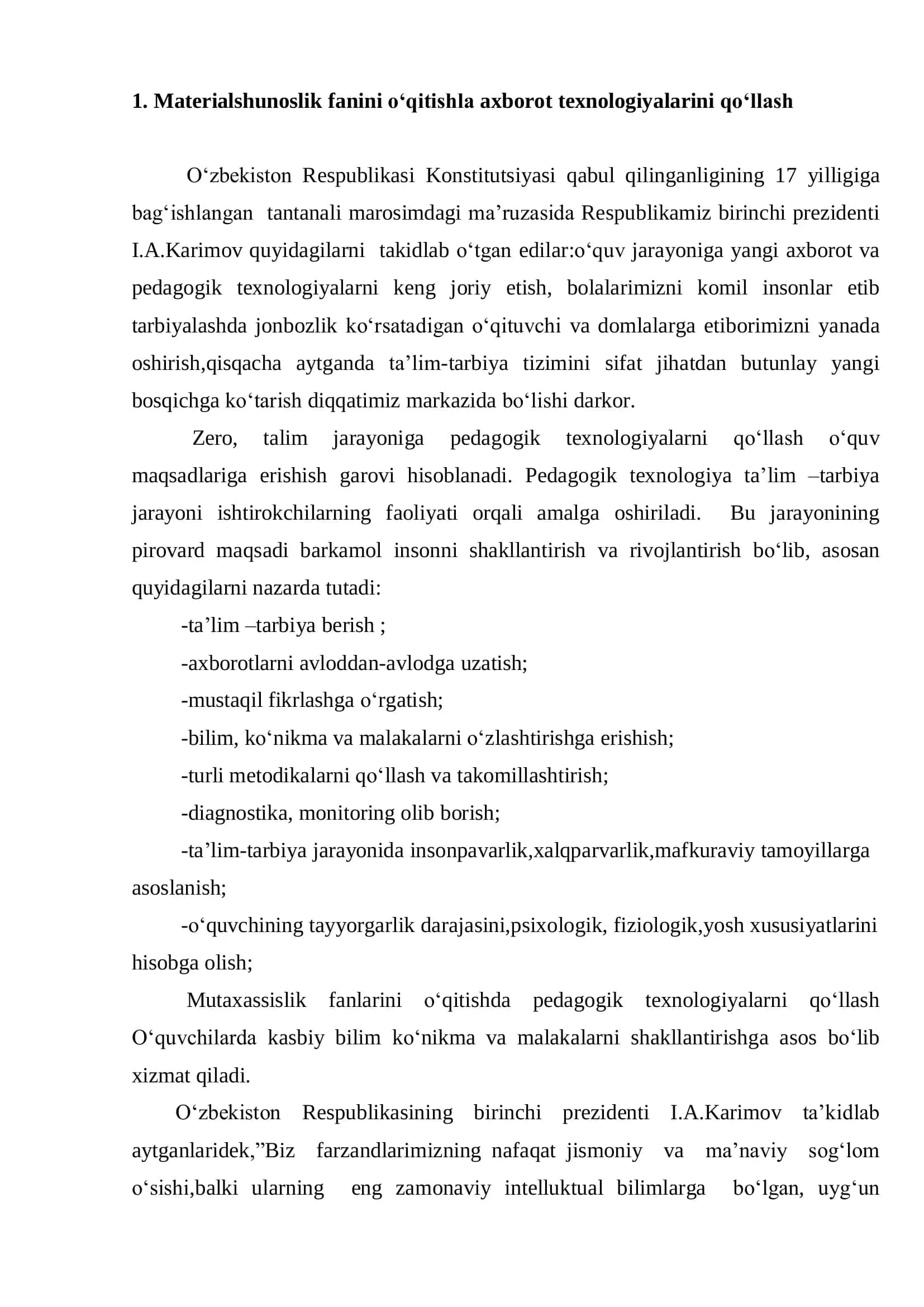 Materialshunoslik fanini o‟qitishda axborot texnologiyalarini qo‟llash 3