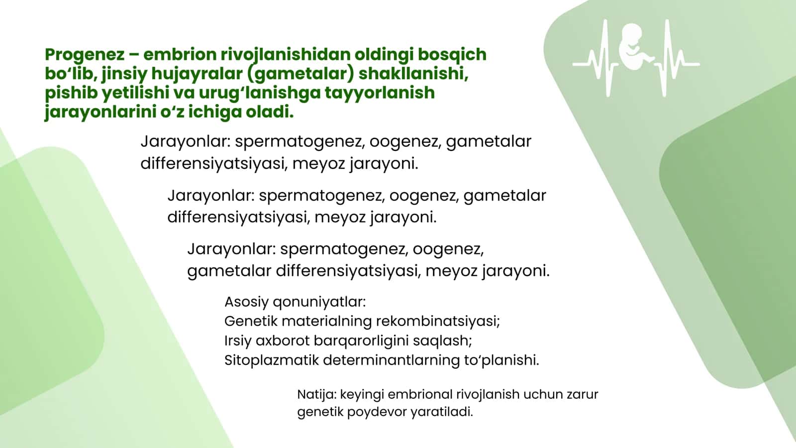Proembrional, embrional va postembrional rivojlanishning umumiy qonuniyatlari 3