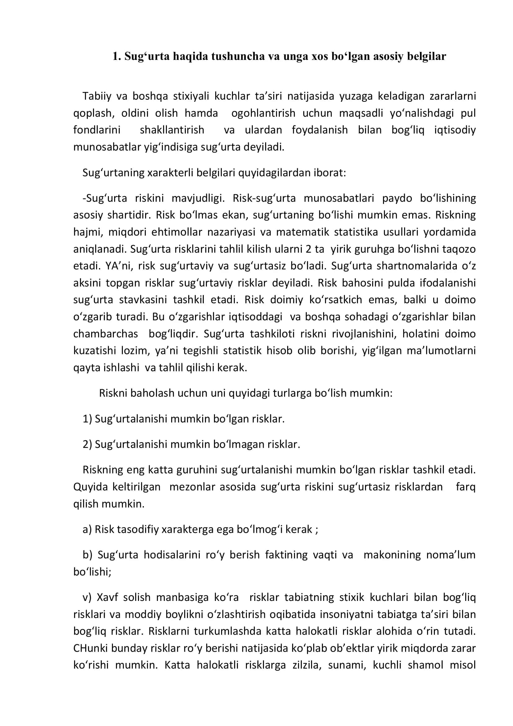 Milliy iqtisodiyotda sug‘urtaning o‘rni va roli 3