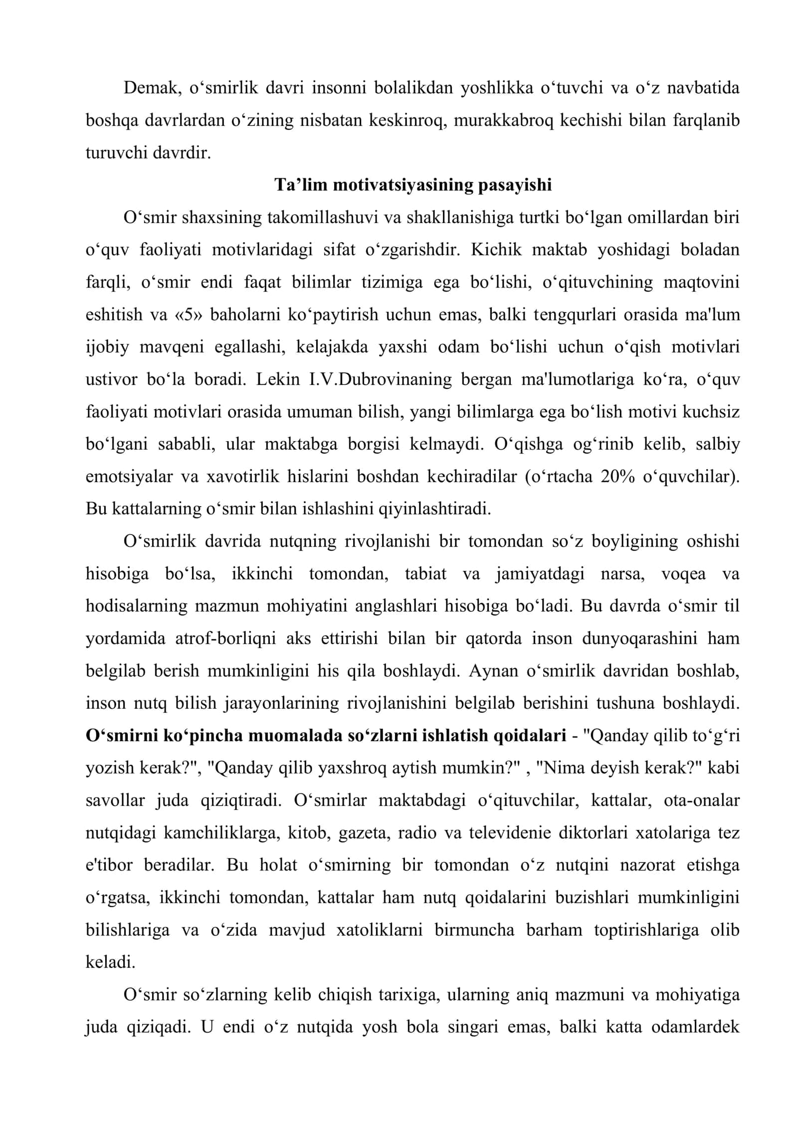 Yuqori sinf oʻsmirlarida korreksiyaning oʻziga xosligi 3