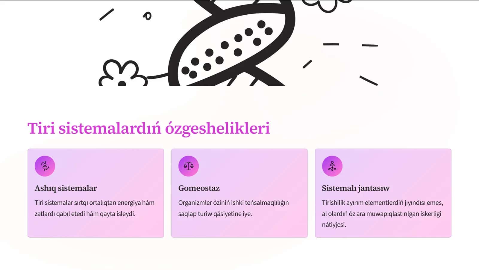 TirishiliktiE payda bol1w1 haqq1nda házirgi zaman kóz-qaraslar1. TirishiliktiE mánisi hám dárejeleri 3