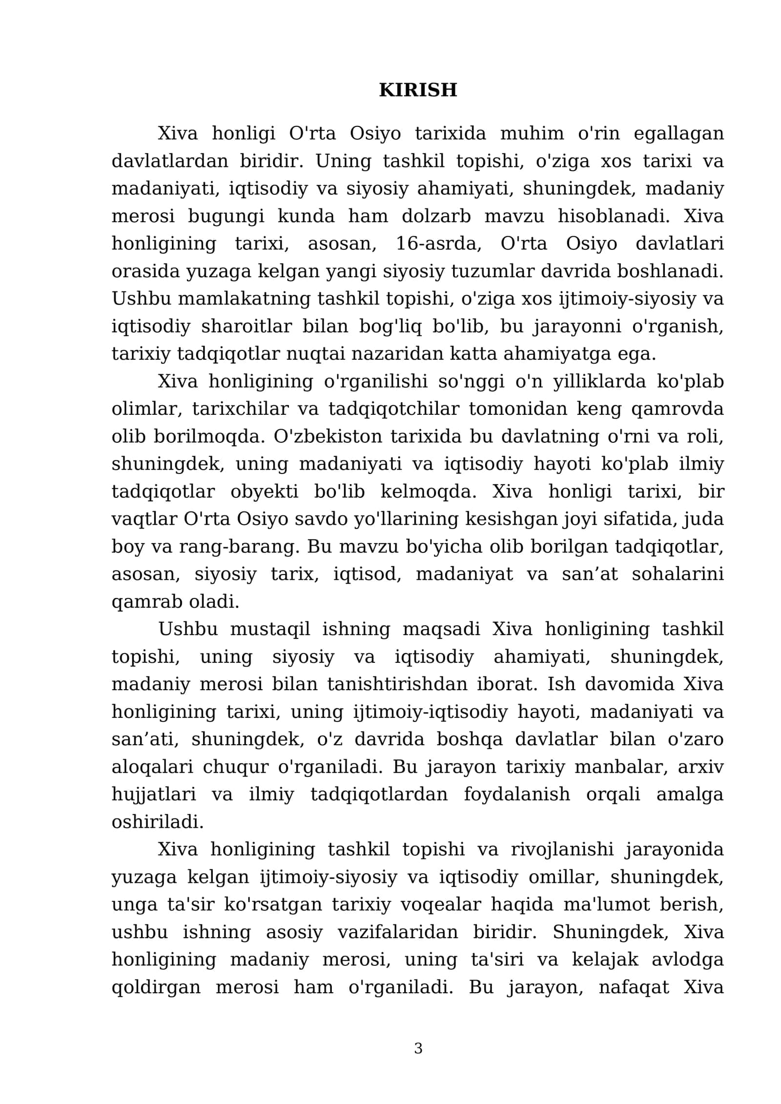 Xiva honligining tashkil topishi 3