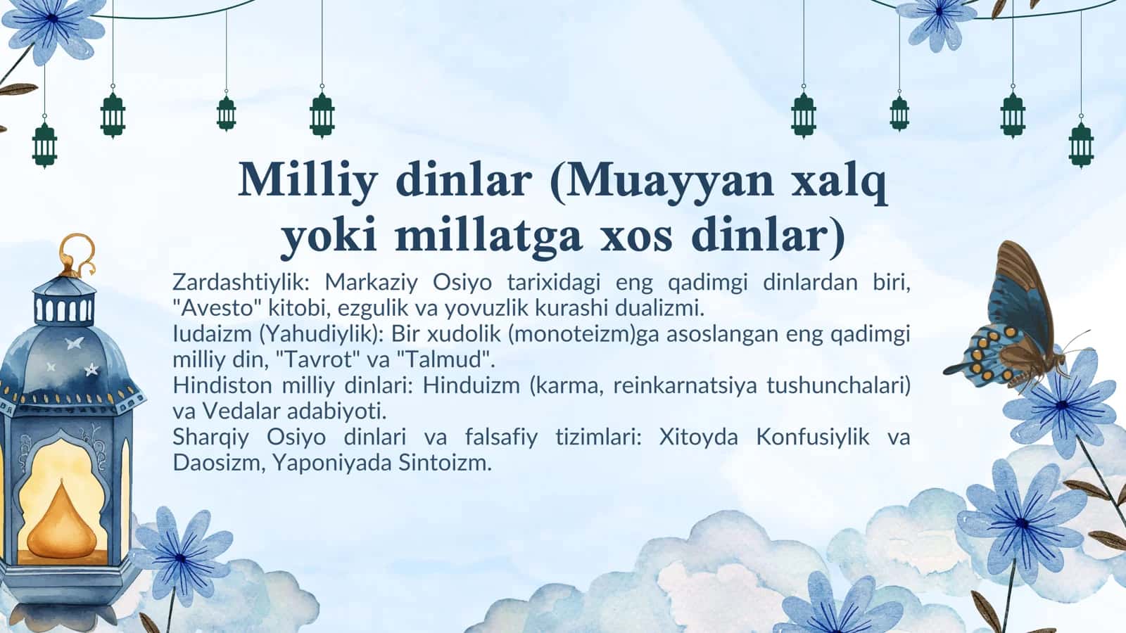 DINSHUNOSLIKKA KIRISH VA IBTIDOIY DINLAR 3
