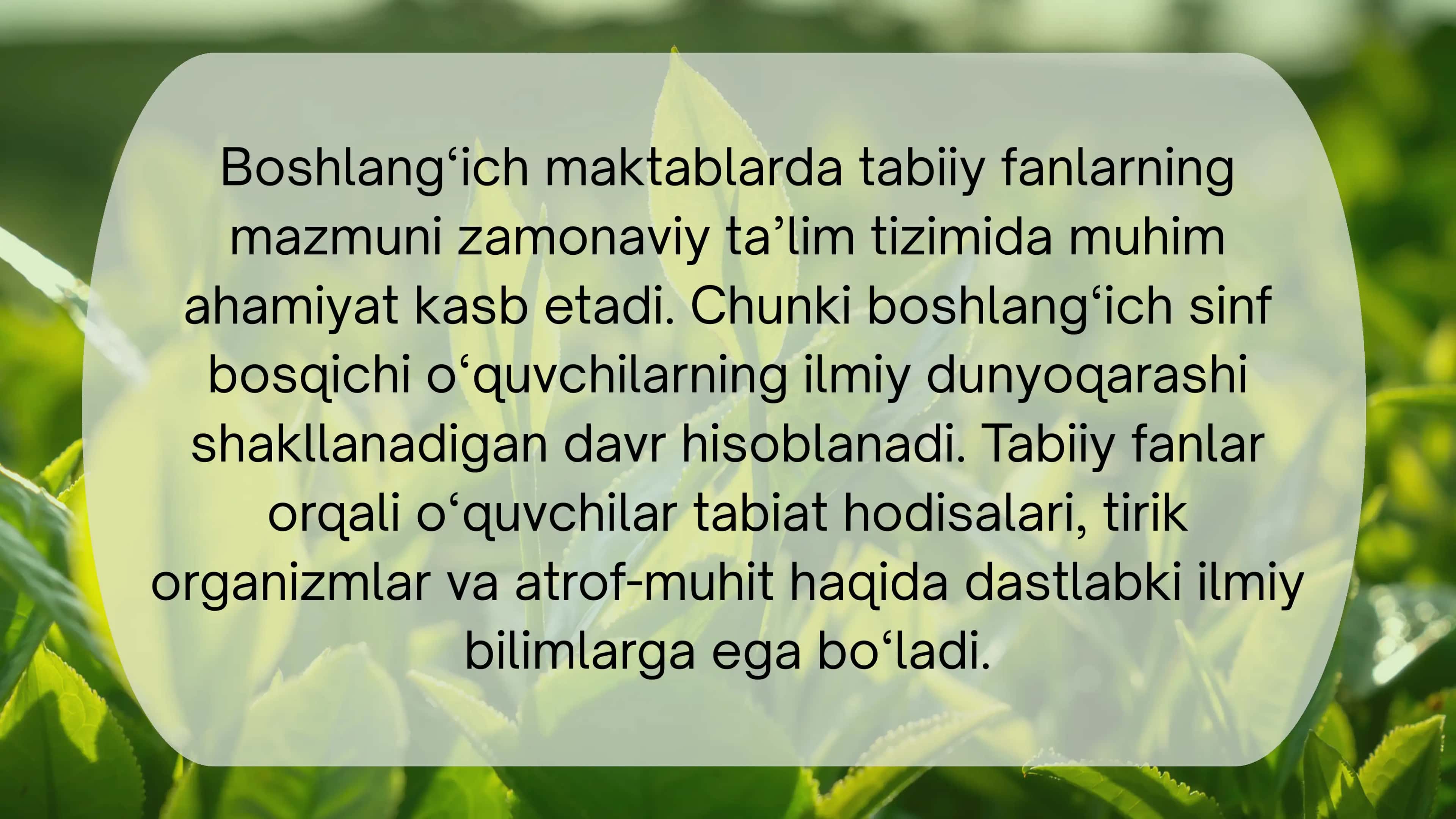 Boshlangʻich maktablarda tabiiy fanlarning mazmuni va oʻquv dasturining tahlili 3