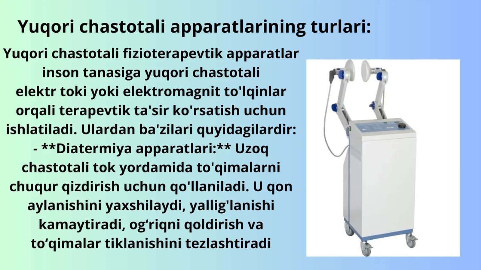 Yuqori chastotali fizoterapevtik elektron aparatlaraparatlar 3