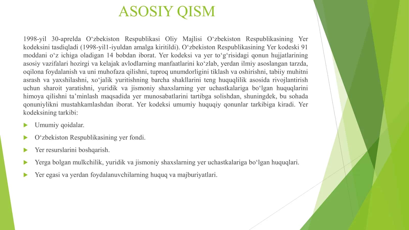 QISHLOQ XO‘JALIGI YERLARINI NORMATIV QIYMATINI BAHOLASH TARTIBI BIAN TANISHISH. 3