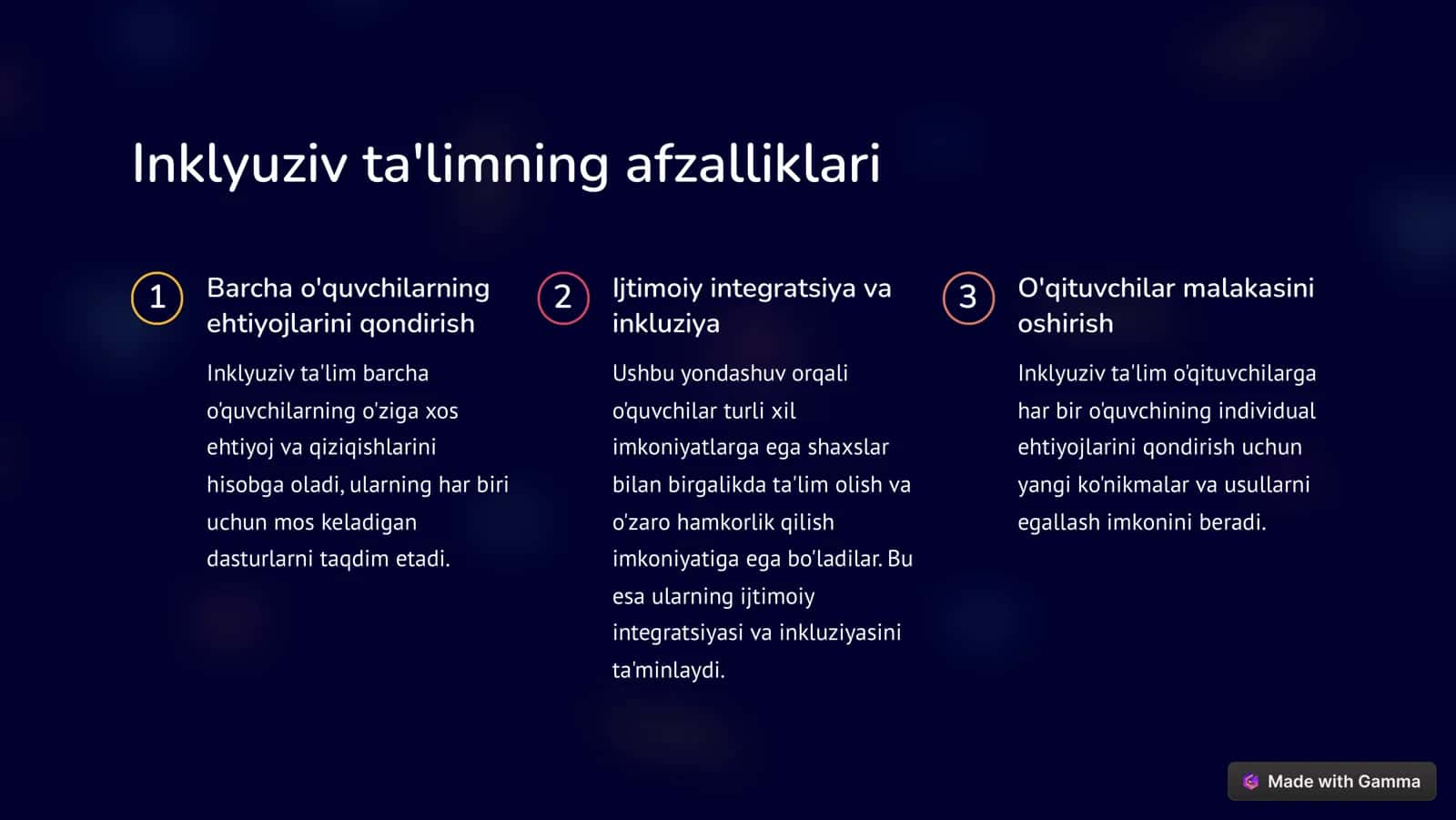 Inklyuziv ta'lim, Integratsion ta'lim va Ijtimoiy Reabilitatsiya 3