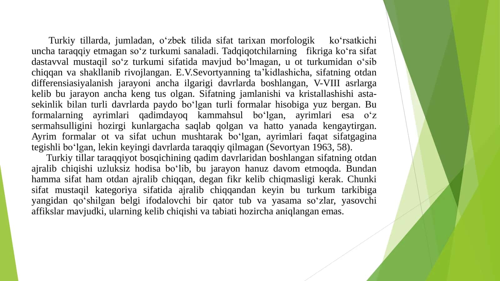 SIFAT SO‘Z TURKUMI. ASLIY VA NISBIY SIFATLAR Sarvarbek Sa’dullayev 3