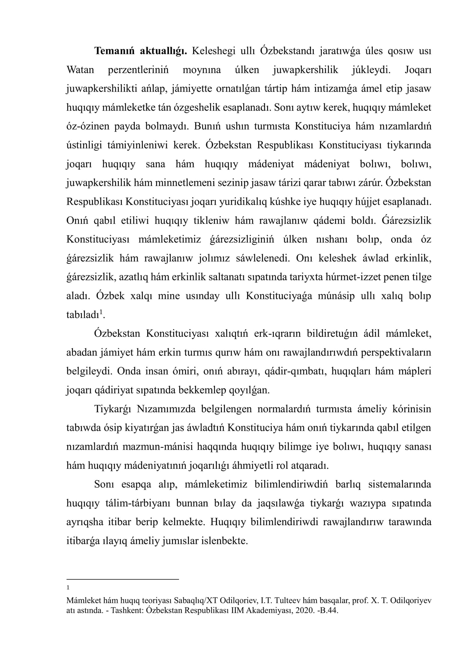 Ózbekstan Respublikası Oliy Majlisi qáliplesiwi 3