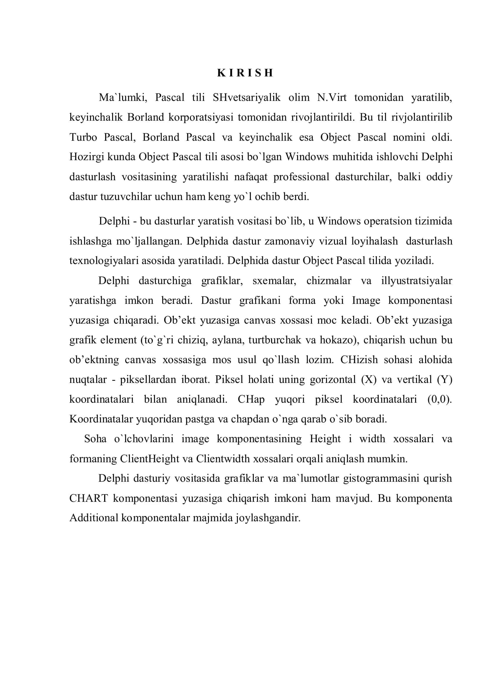 Delphi muhitida Chart komponentasi yordamida funksiya grafigiklarini va ma`lumotlar gistogrammalarini qurish 3