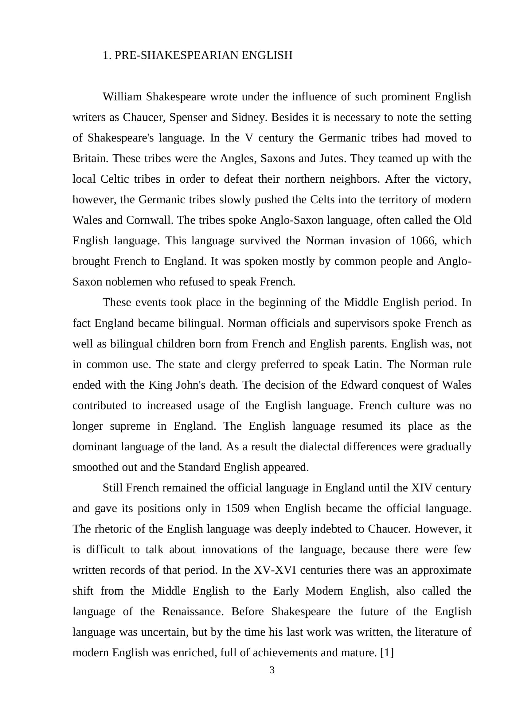 THE SHAKESPEARE’S LANGUAGE 3