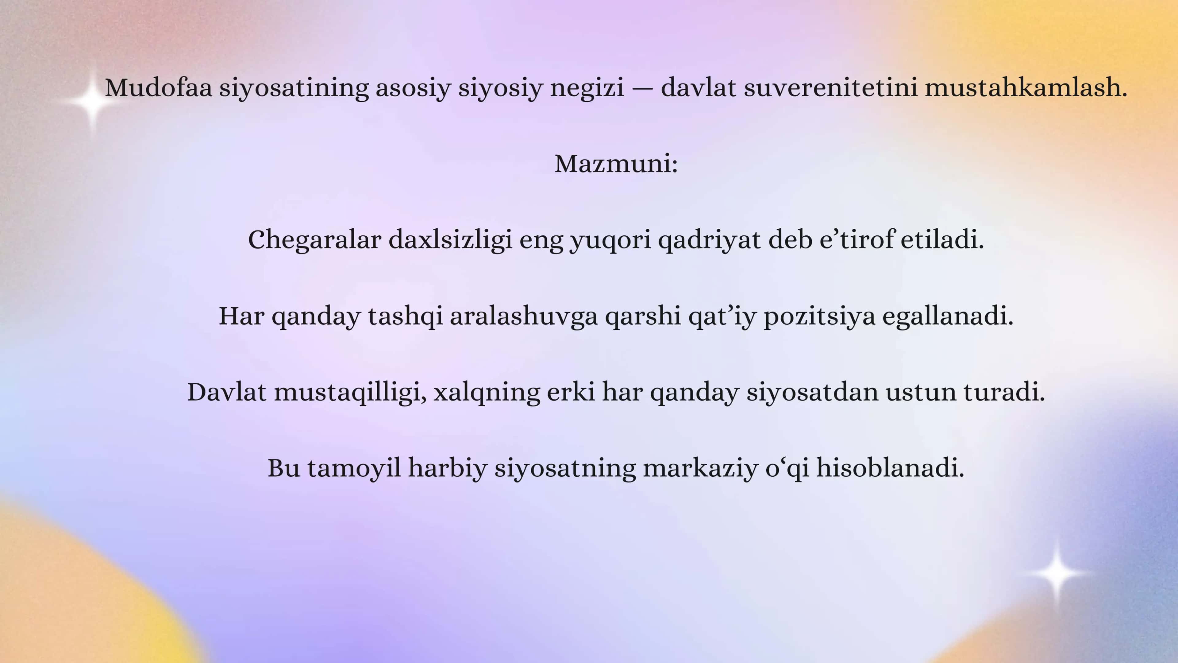 O‘zbekiston Respublikasi Qurolli Kuchlarining tashkil topishi va taraqqiyoti 3