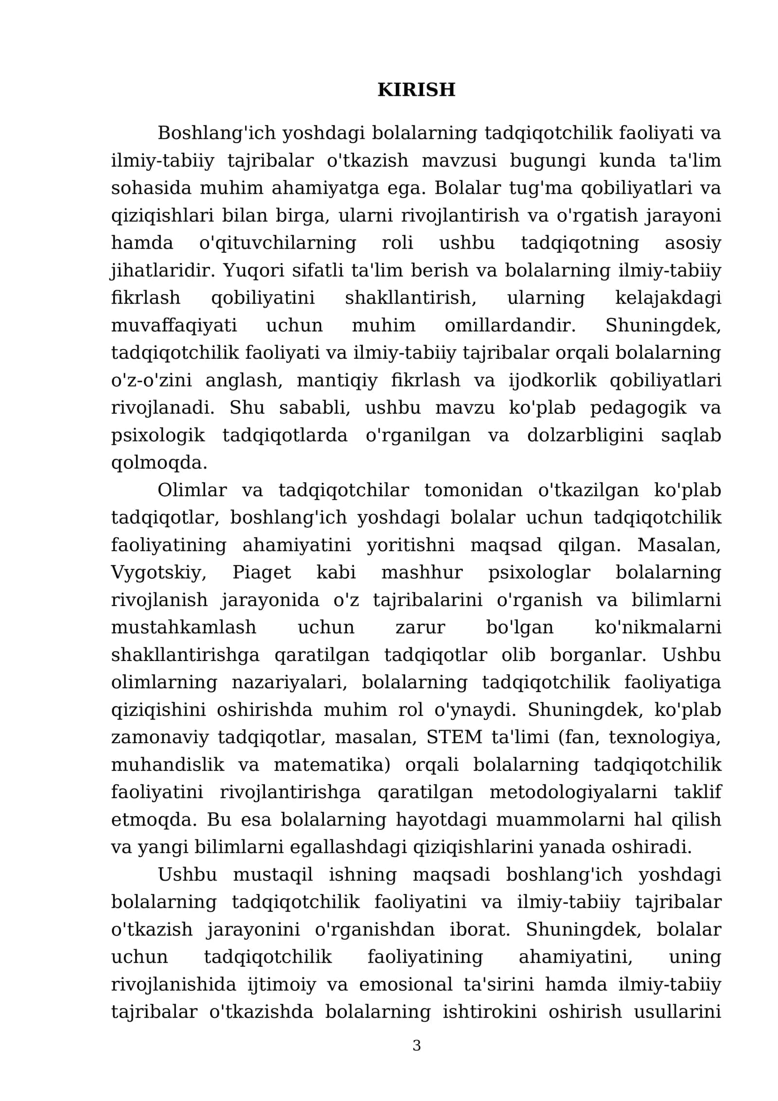 Boshlang'ich yoshdagi bolalarning tadqiqotchilik faoliyati va ilmiy-tabiiy tajribalar o'tkazish 3