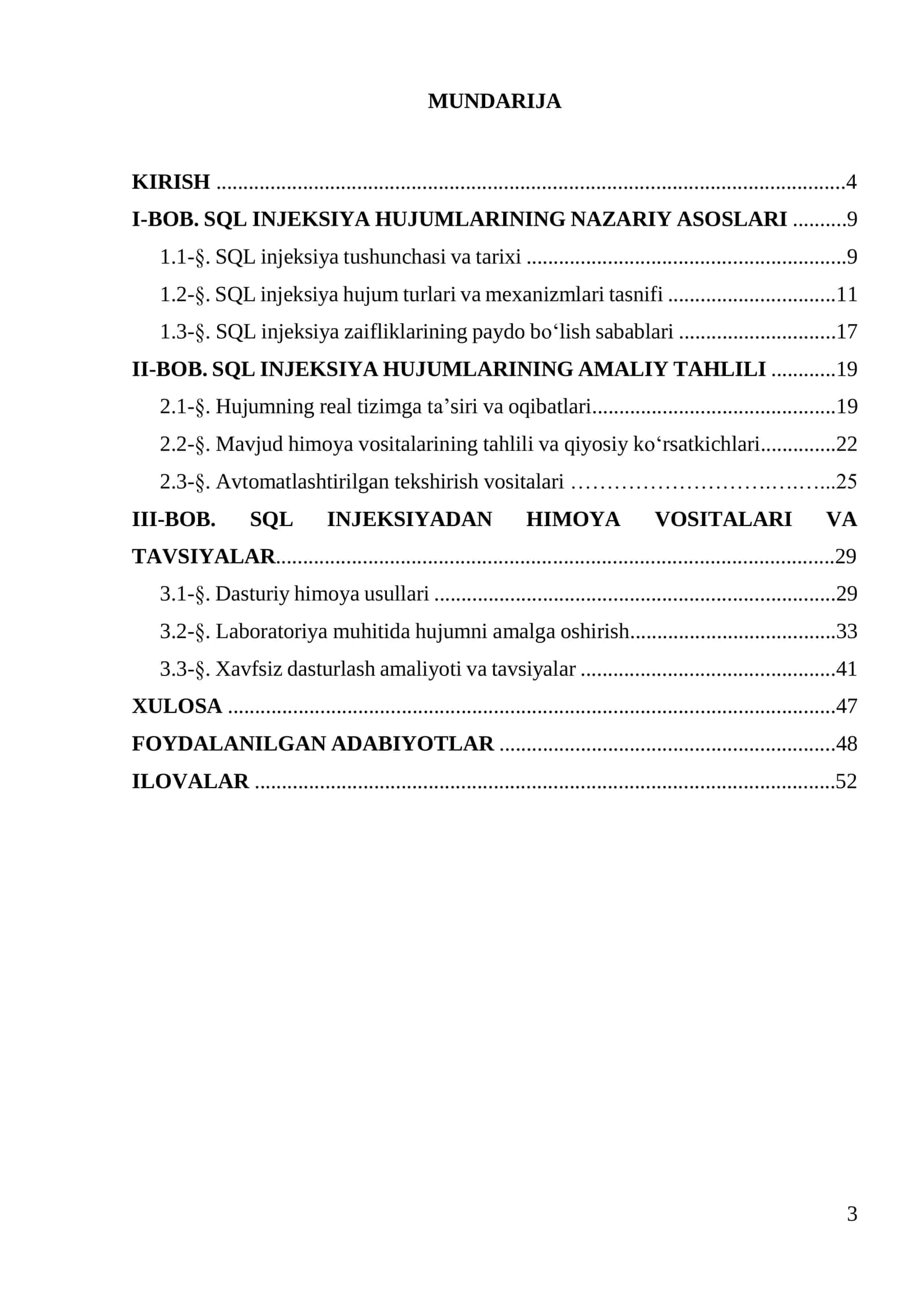 SQL injeksiya hujumlari va ularni oldini olish vositalarining tadqiqi 3