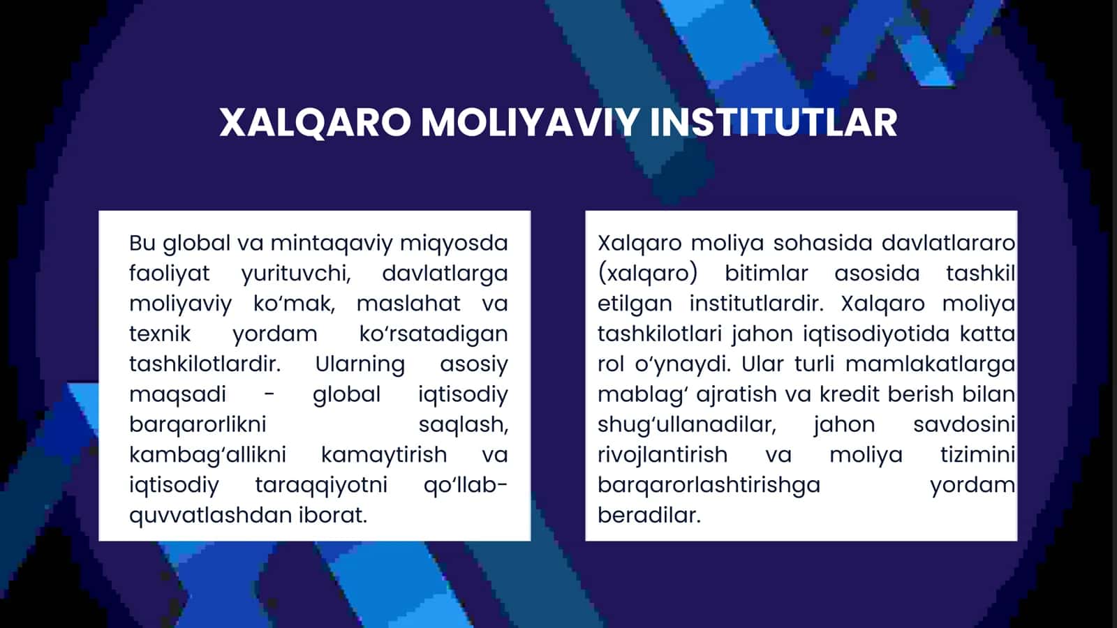 MOLIYAVIY INSTITUTLAR FAOLIYATINI TARTIBGA SOLISH 3