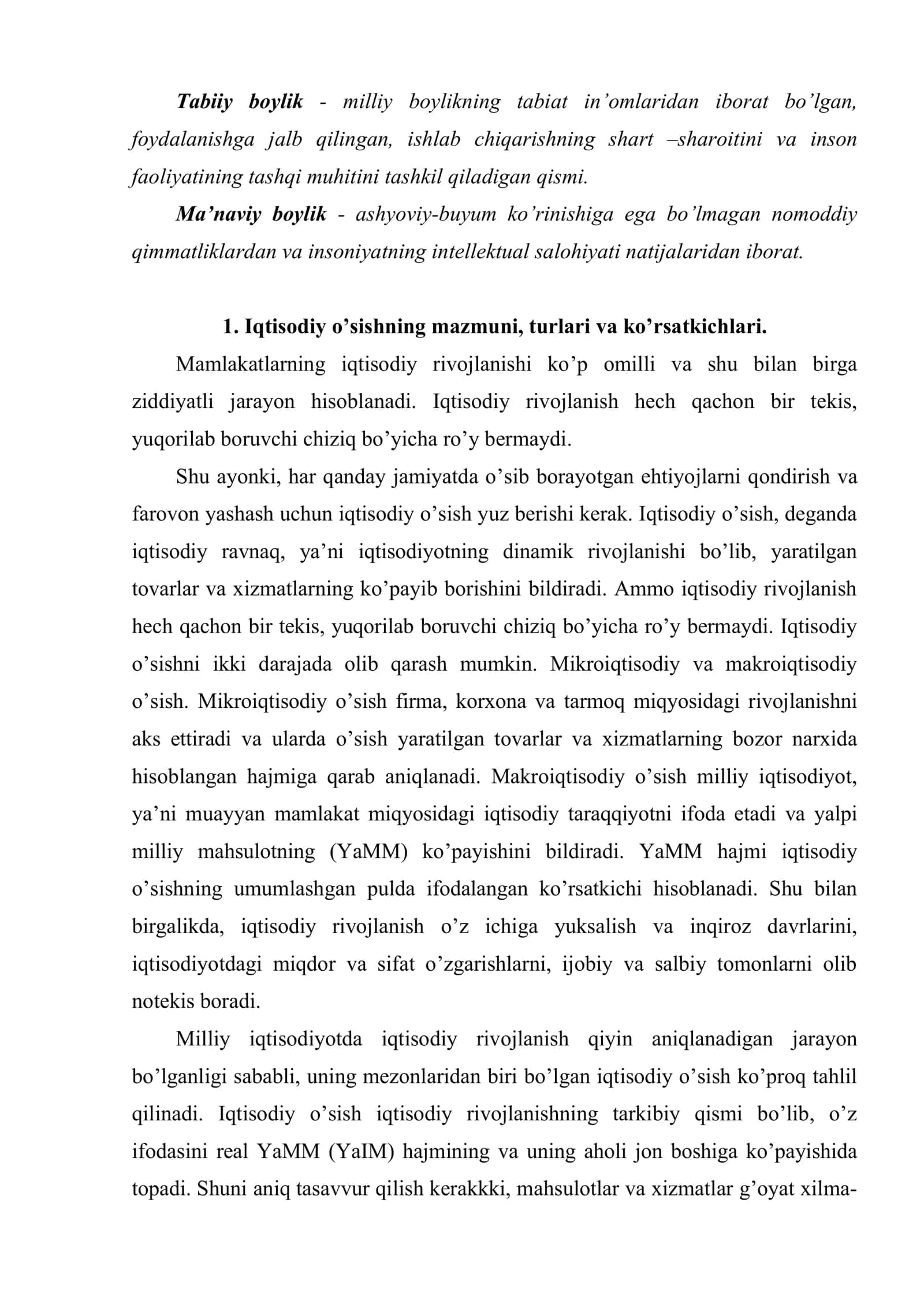 Iqtisodiy o’sish va milliy boylikning ko’payishi 3