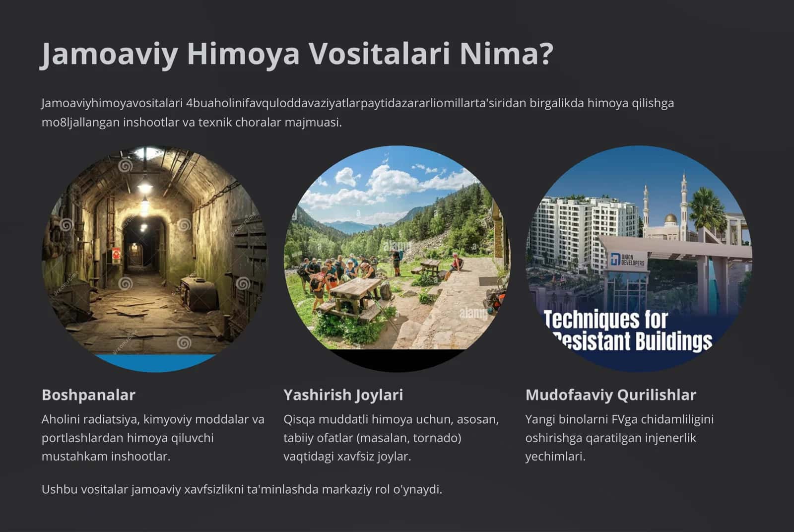 Favqulodda Vaziyatda Aholini Himoya Qilish: Jamoaviy Himoya Vositalari 3