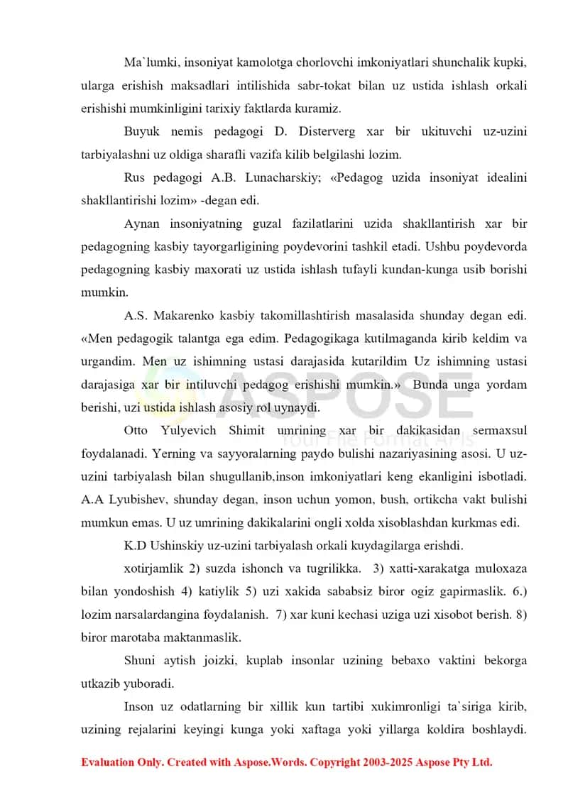 Tarbiya darslarida o'quvchini o'z ustida ishlash jarayoni 3